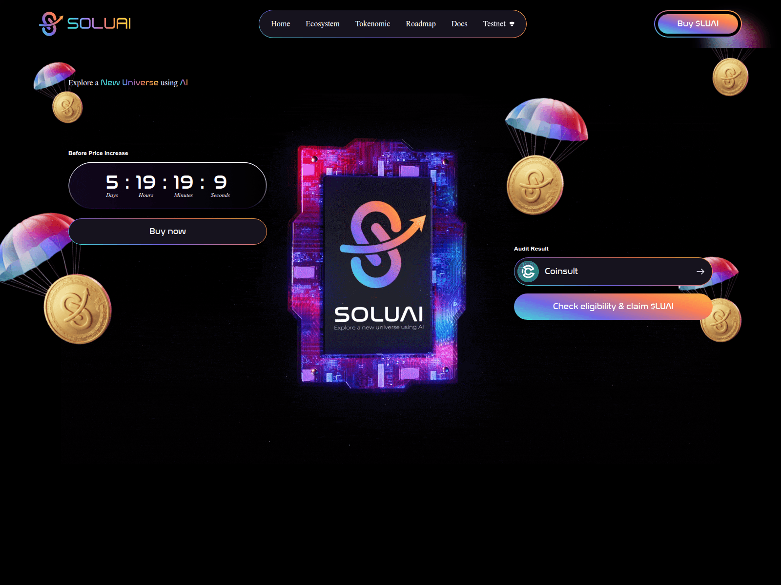 Screenshot of officialsoluai.live