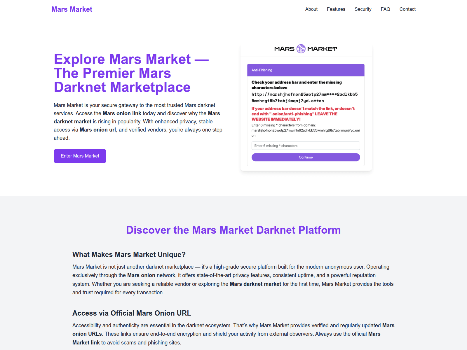 Screenshot of marsdark.net