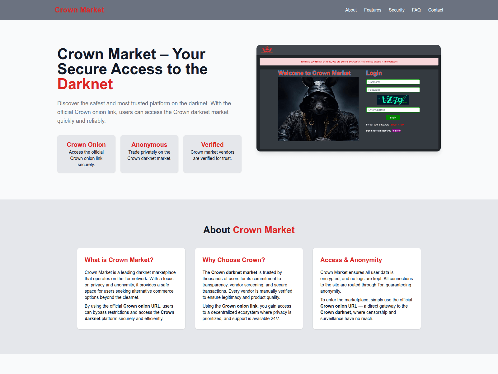 Screenshot of crowndark.net