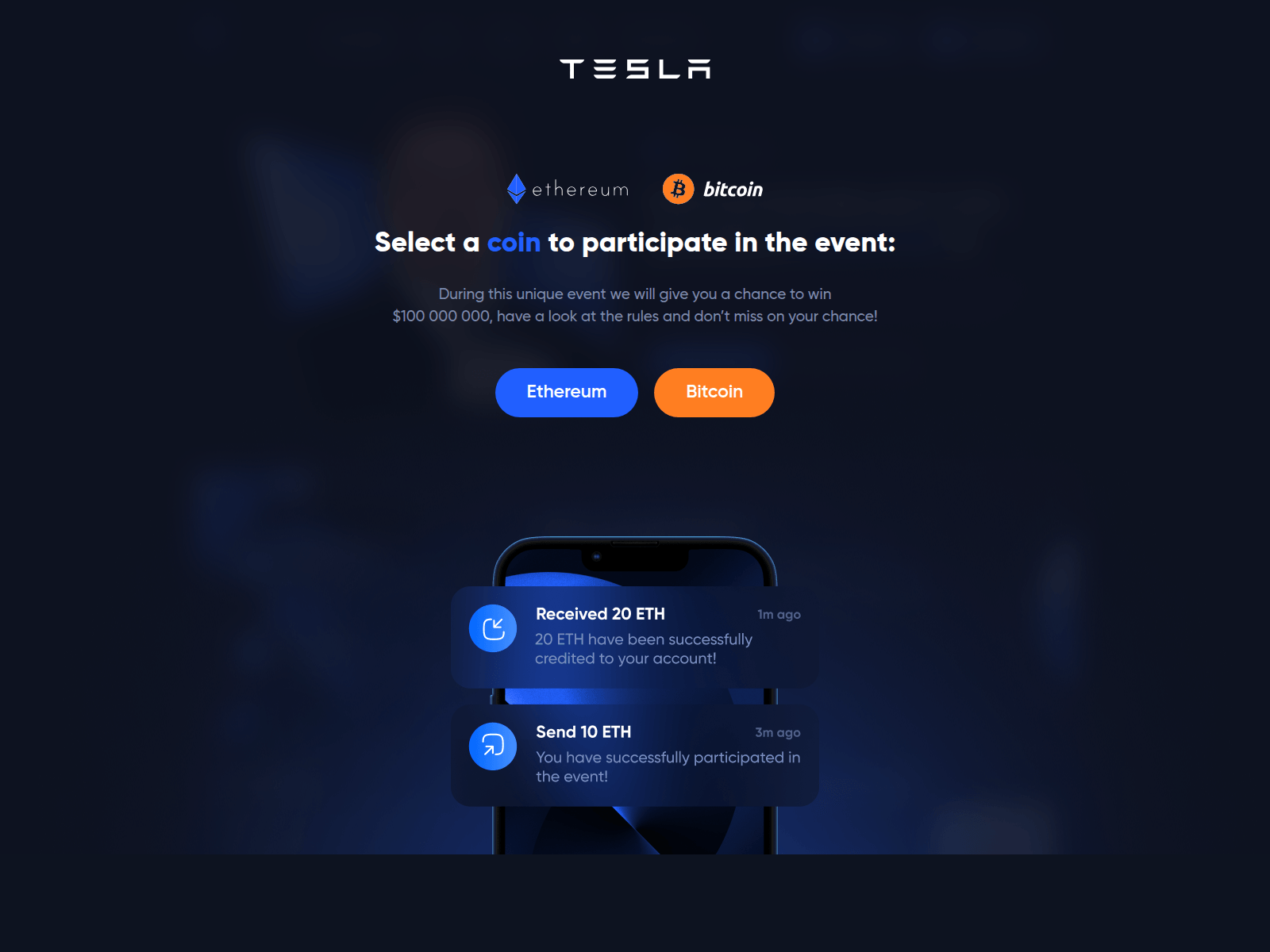 Screenshot of elon-muskgivesback.org