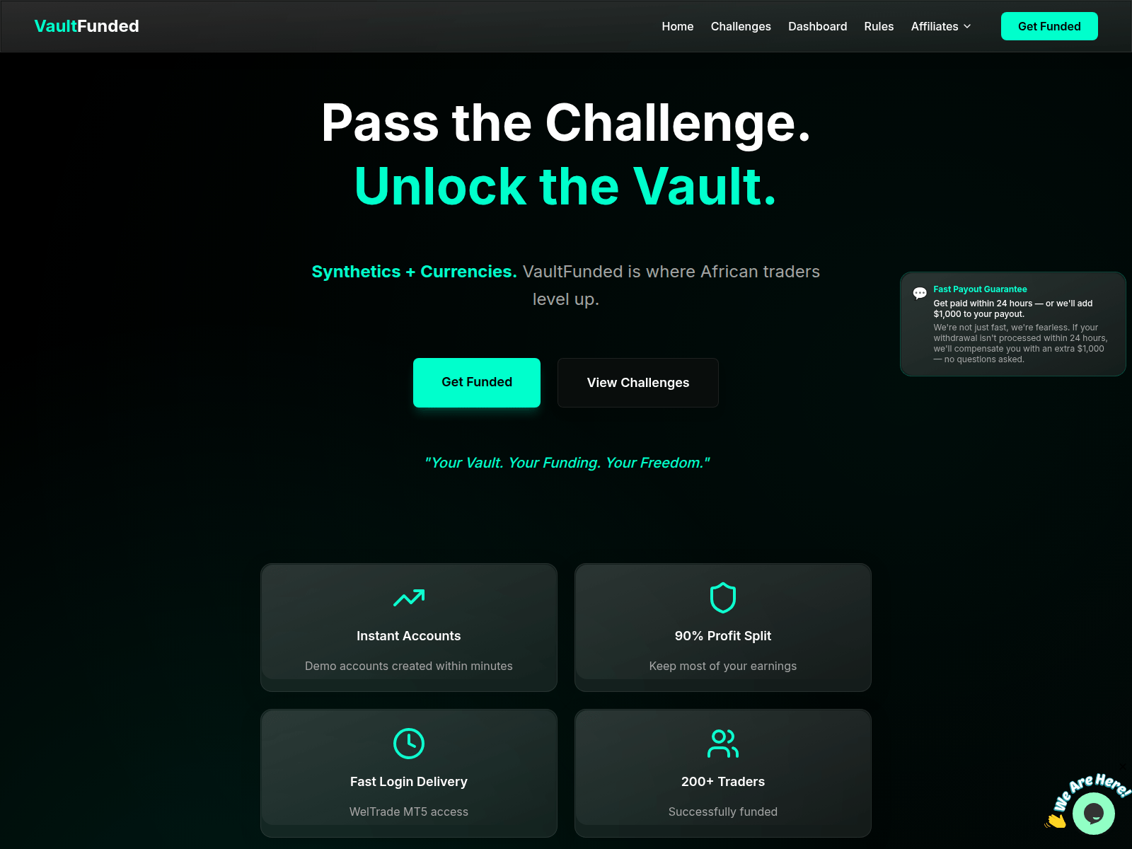 Screenshot of vaultfunded.app