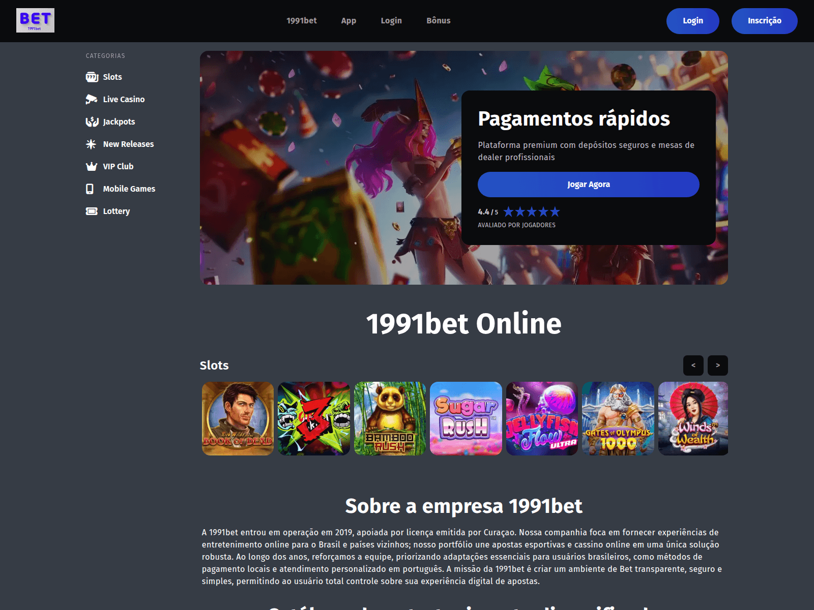 Screenshot of 1991betbrazil.bet