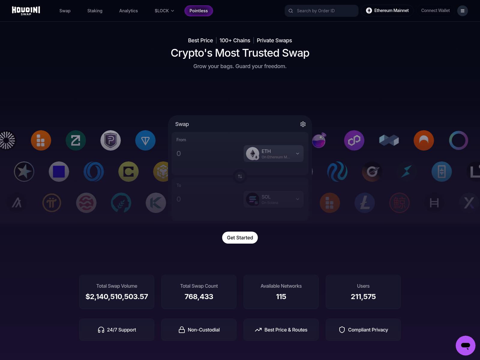 Screenshot of houdiiswap.com