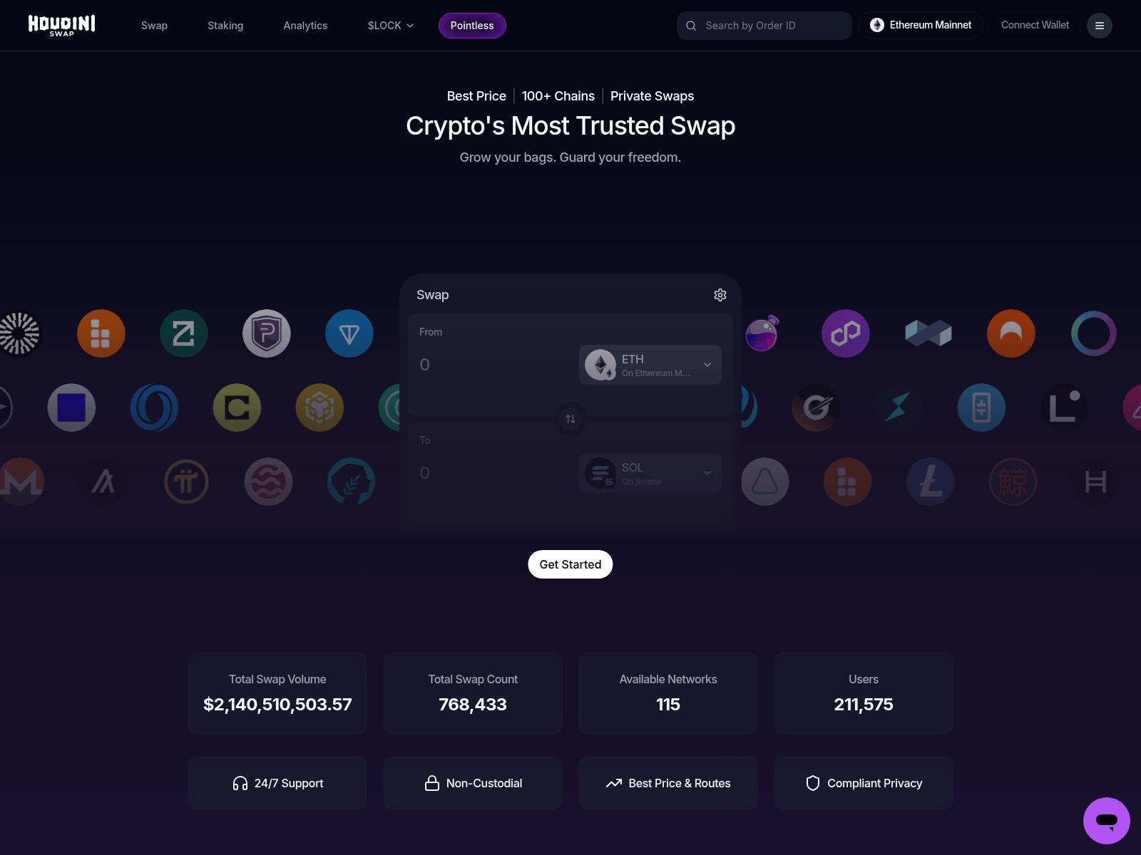 Screenshot of houdinizwap.com