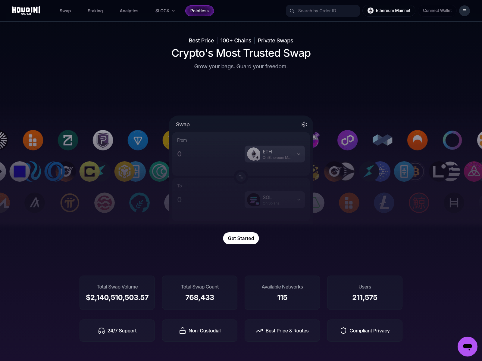 Screenshot of houdiinswap.com