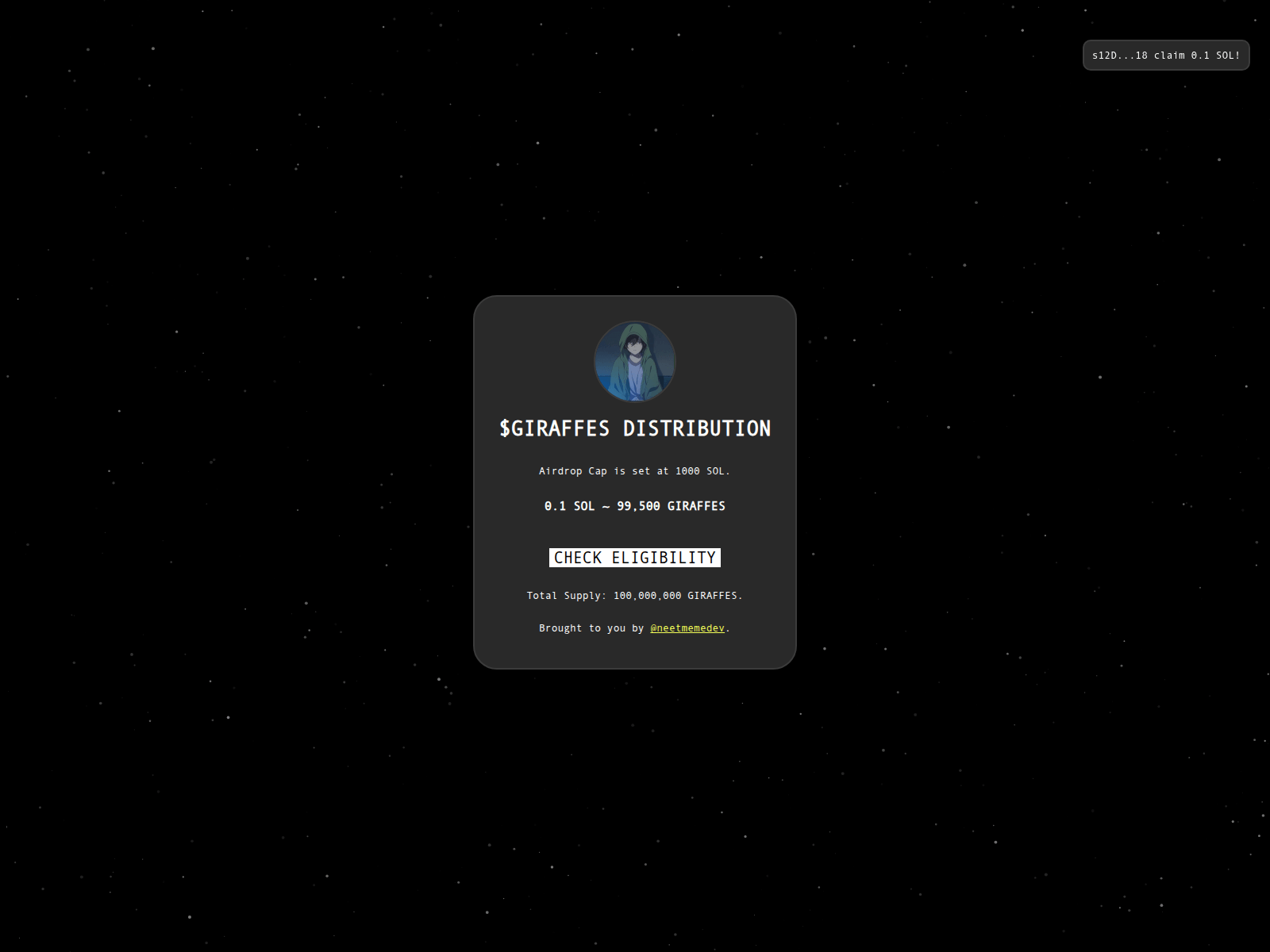 Screenshot of giraffes-rewarded.xyz