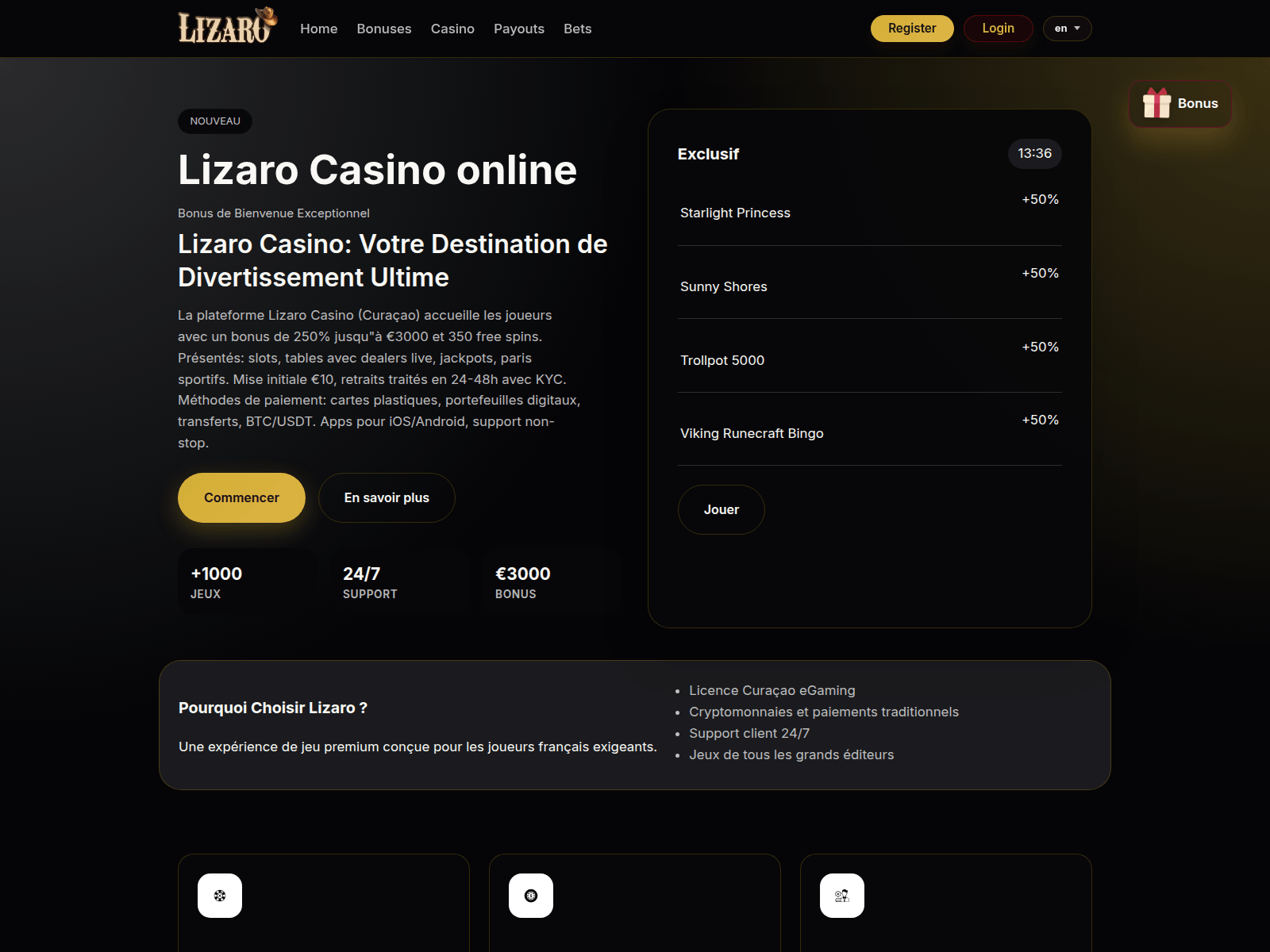 Screenshot of lizarocasinofr.org