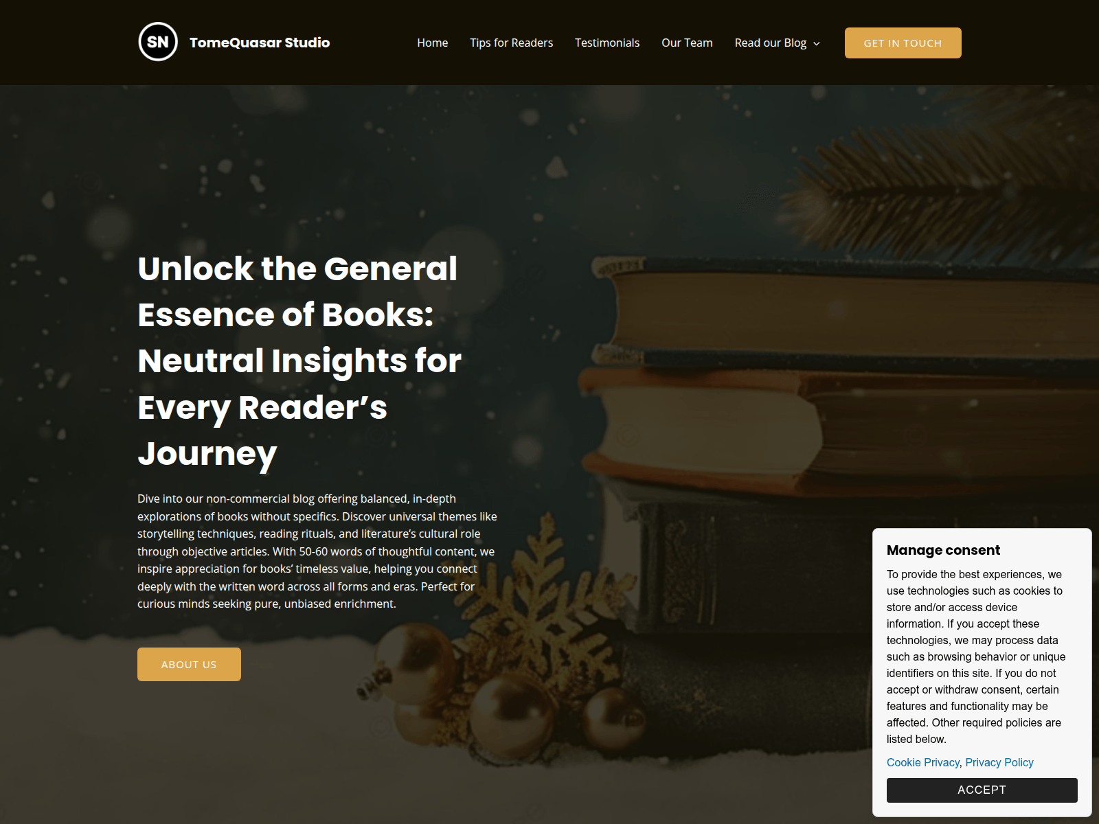 Screenshot of tomequasarstudio.com