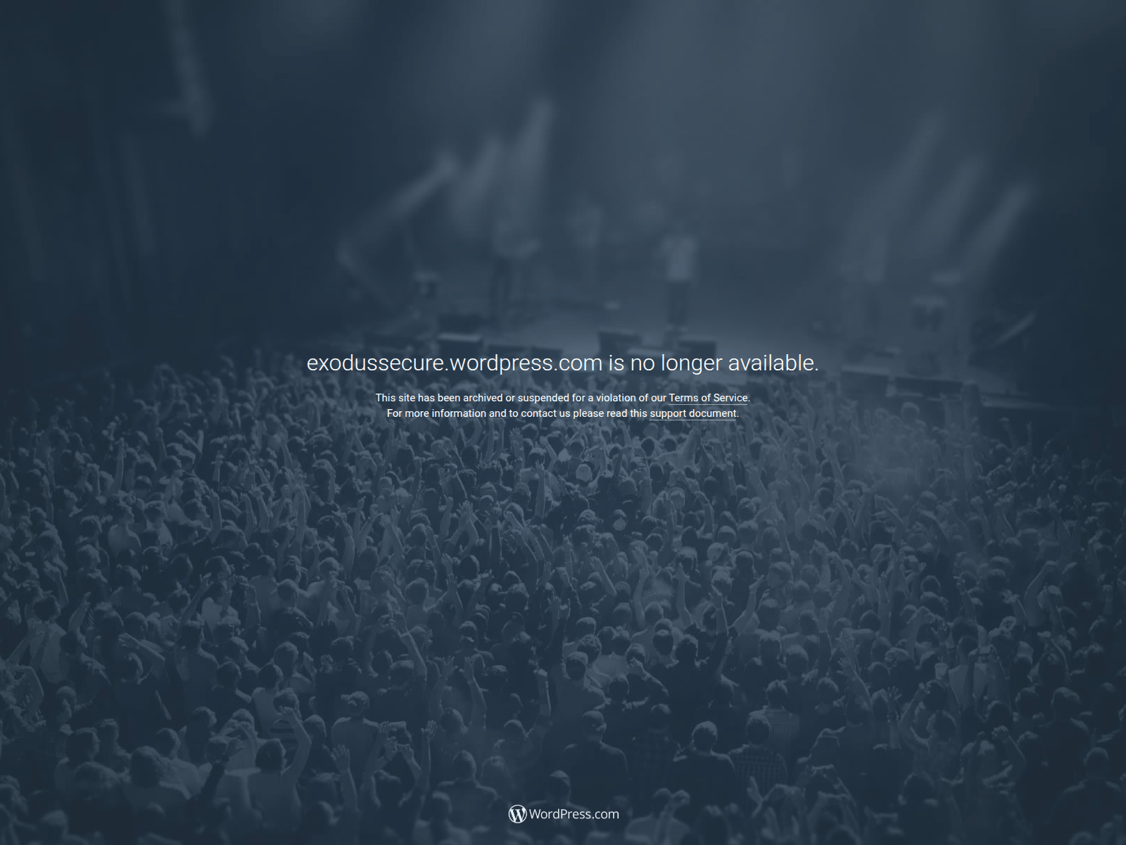 Screenshot of exodussecure.wordpress.com
