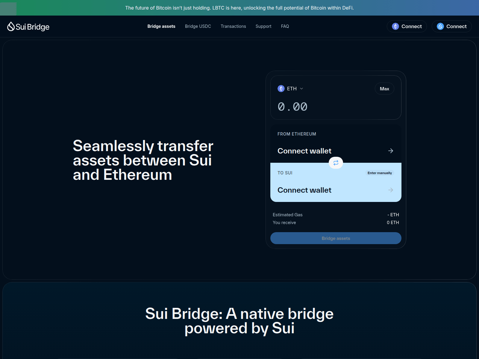 Screenshot of app.suibirdge.com