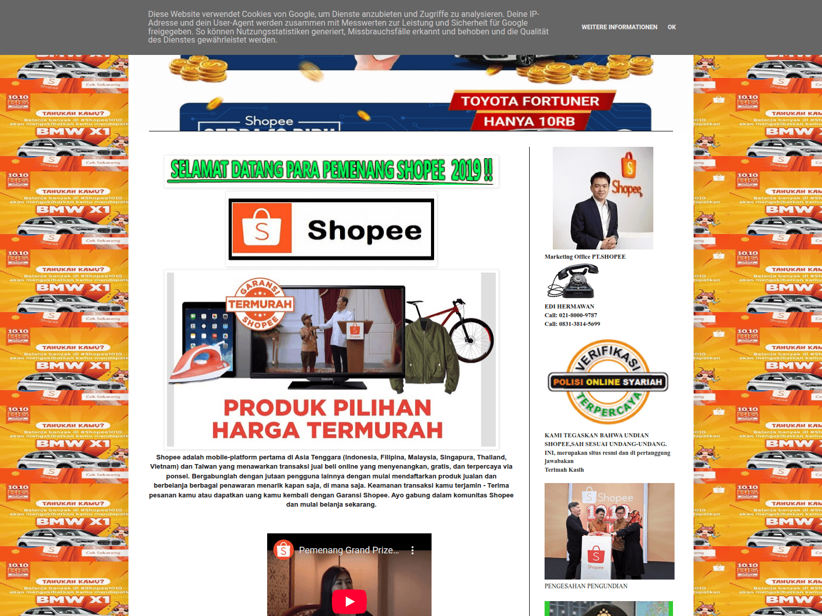 Screenshot of shopee1569.blogspot.com