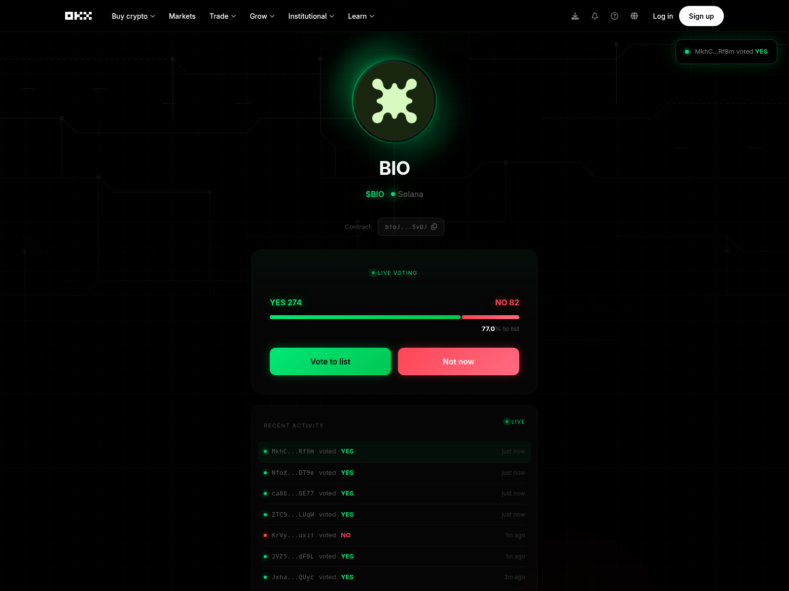 Screenshot of okxvotes.fun