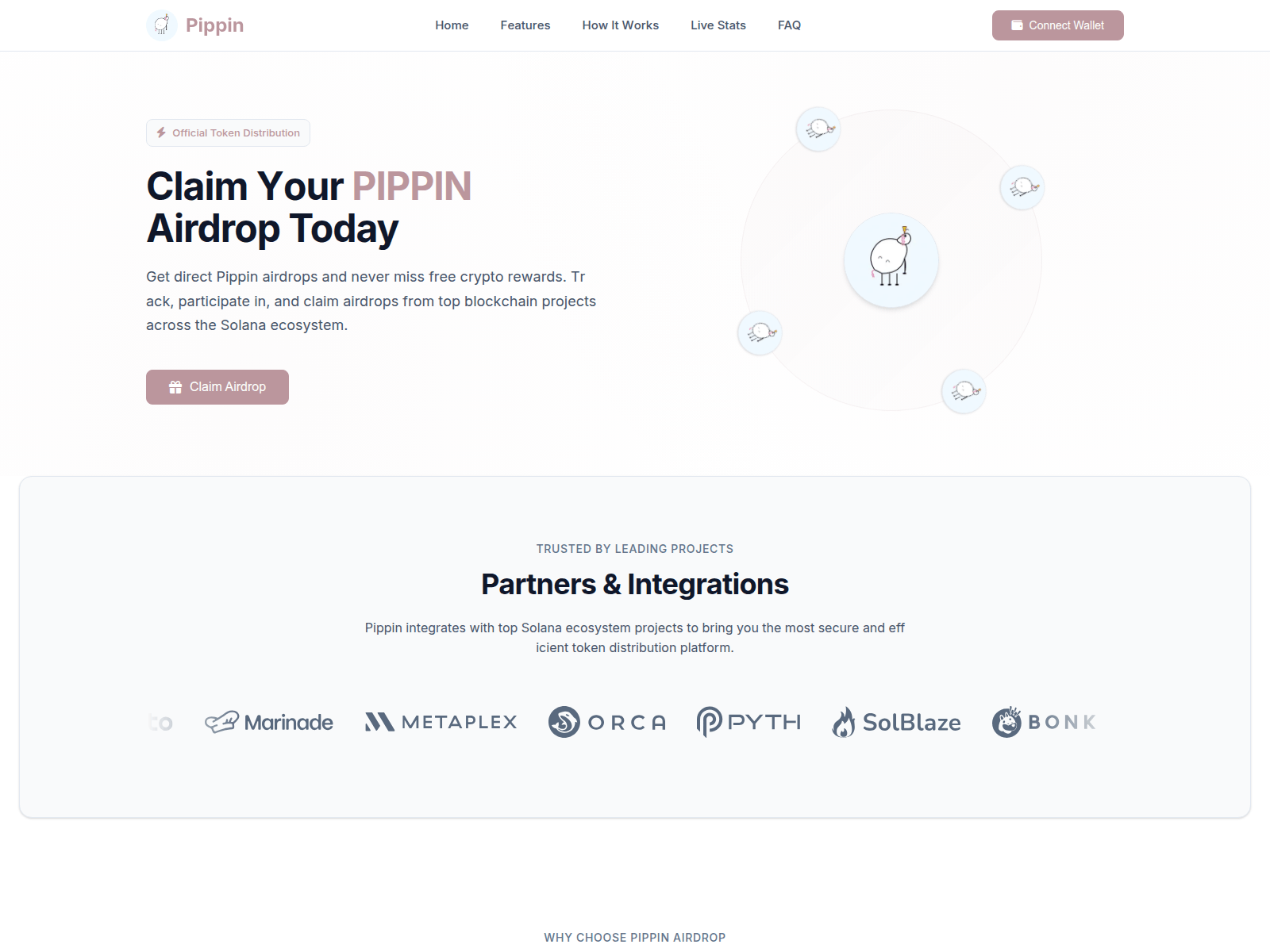 Screenshot of pippindrops.live