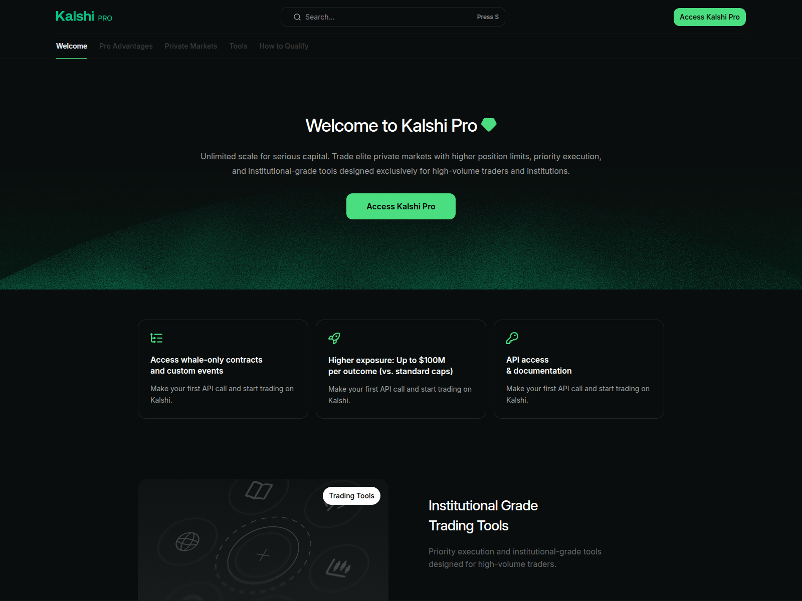 Screenshot of kalshi-pro.com