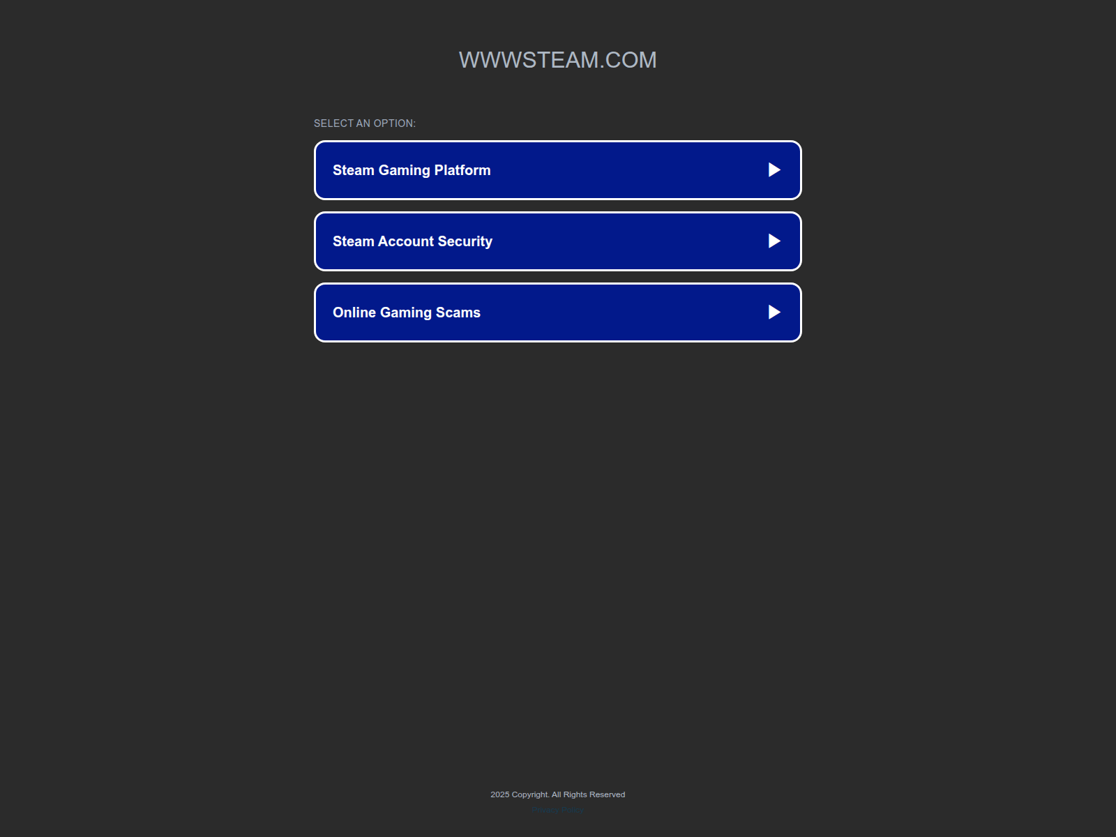 Screenshot of wwwsteam.com