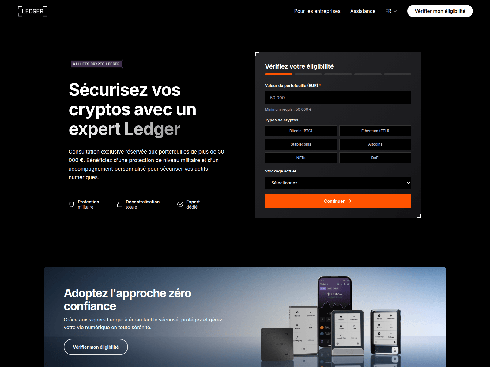 Screenshot of ledger-eligibility.com
