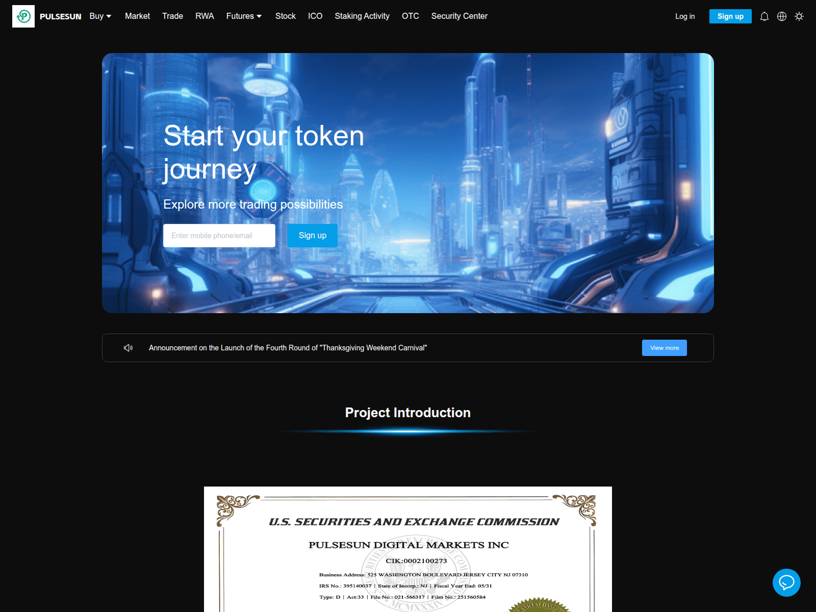 Screenshot of web.pulsesun.com