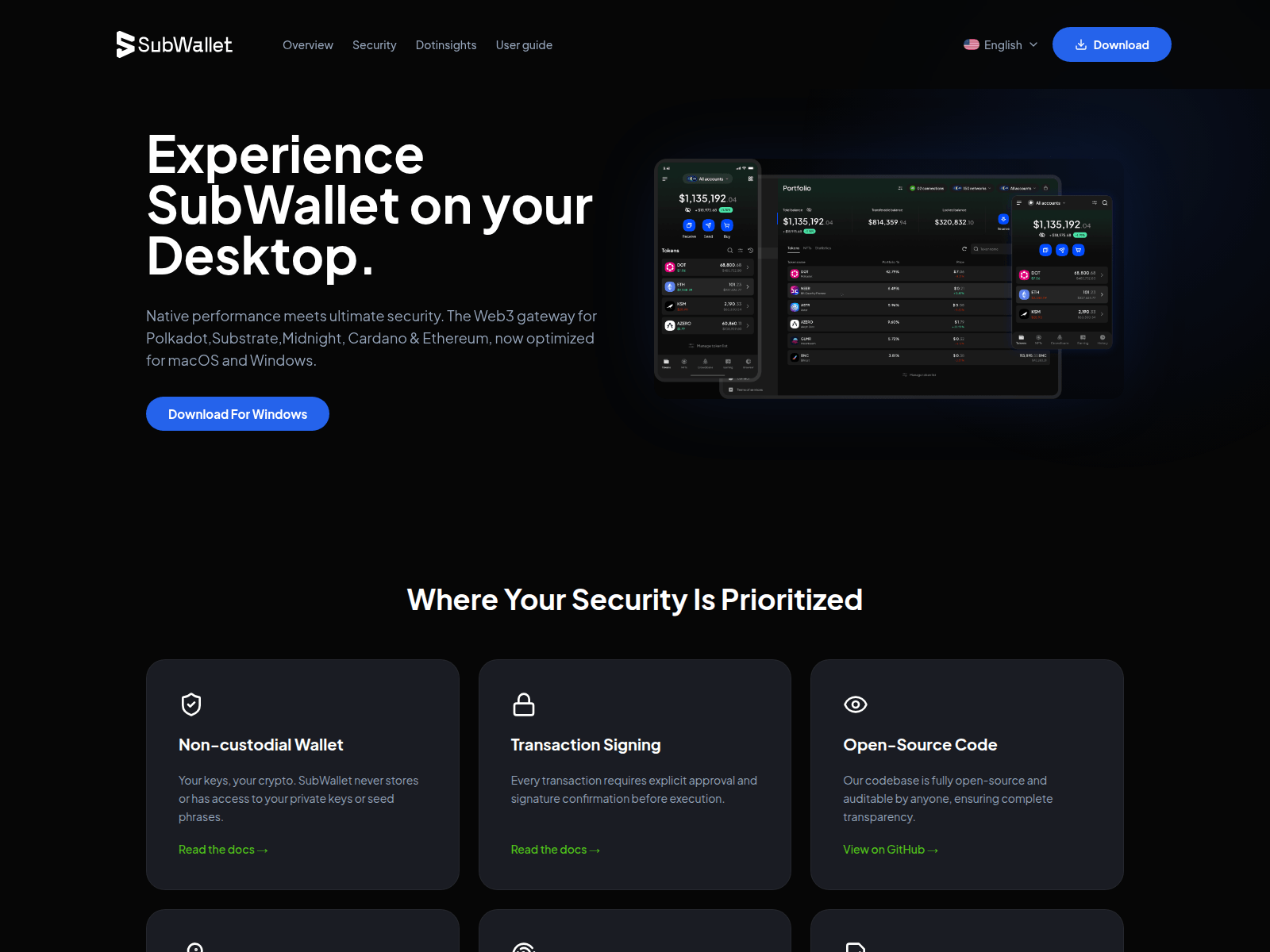 Screenshot of subwalletdesktop.app
