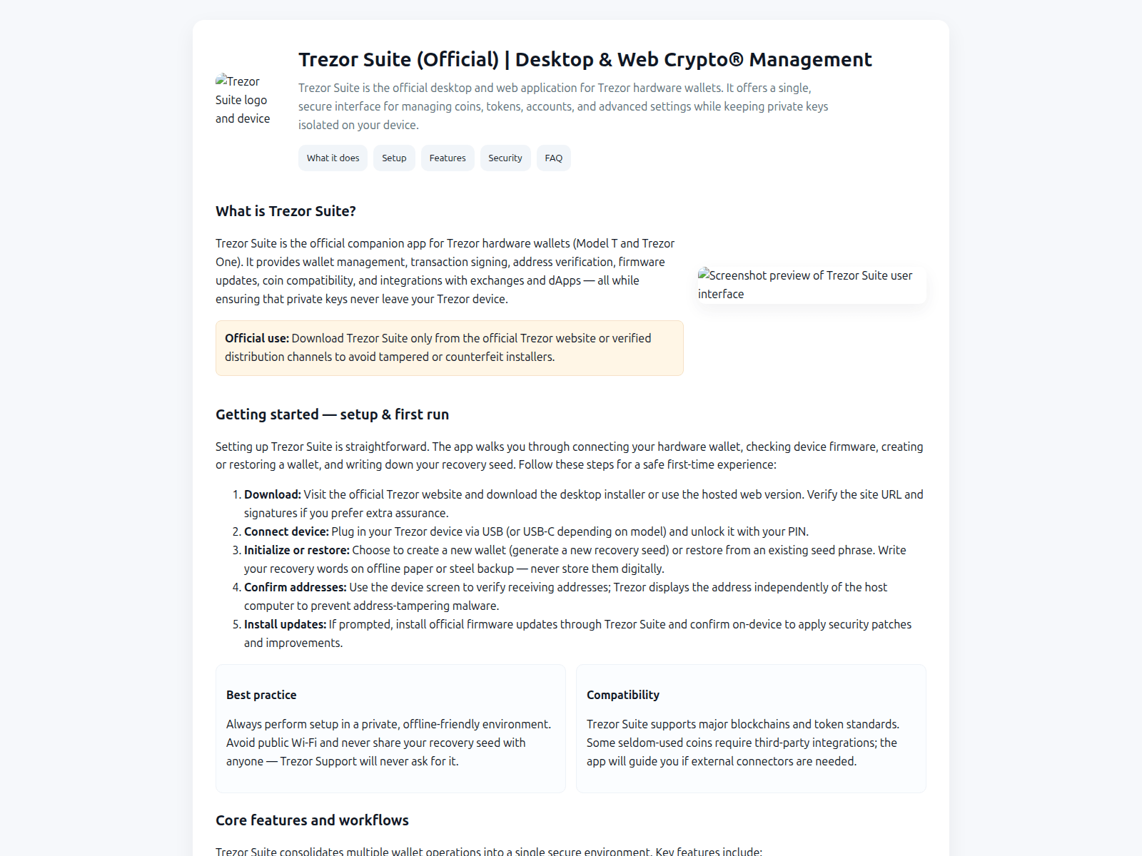 Screenshot of trezer-bridg-faq.pages.dev