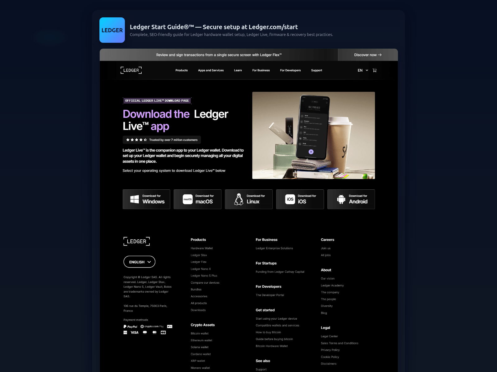 Screenshot of ledger-com-start.vercel.app