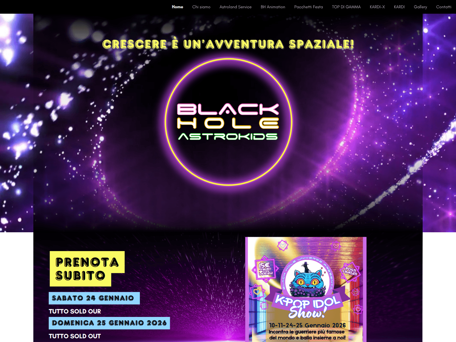 Screenshot of blackholeastrokids.com
