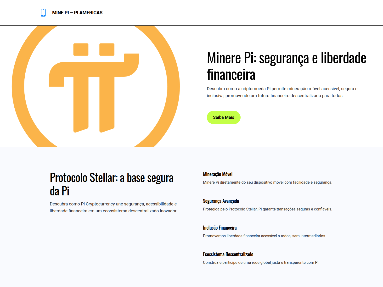 Screenshot of minepibrasil.com