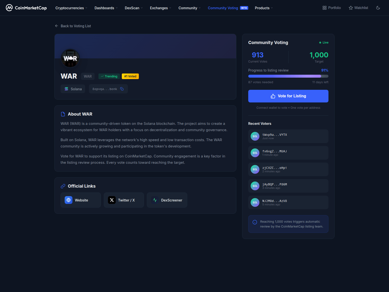Screenshot of coinsmarlketcap.fun
