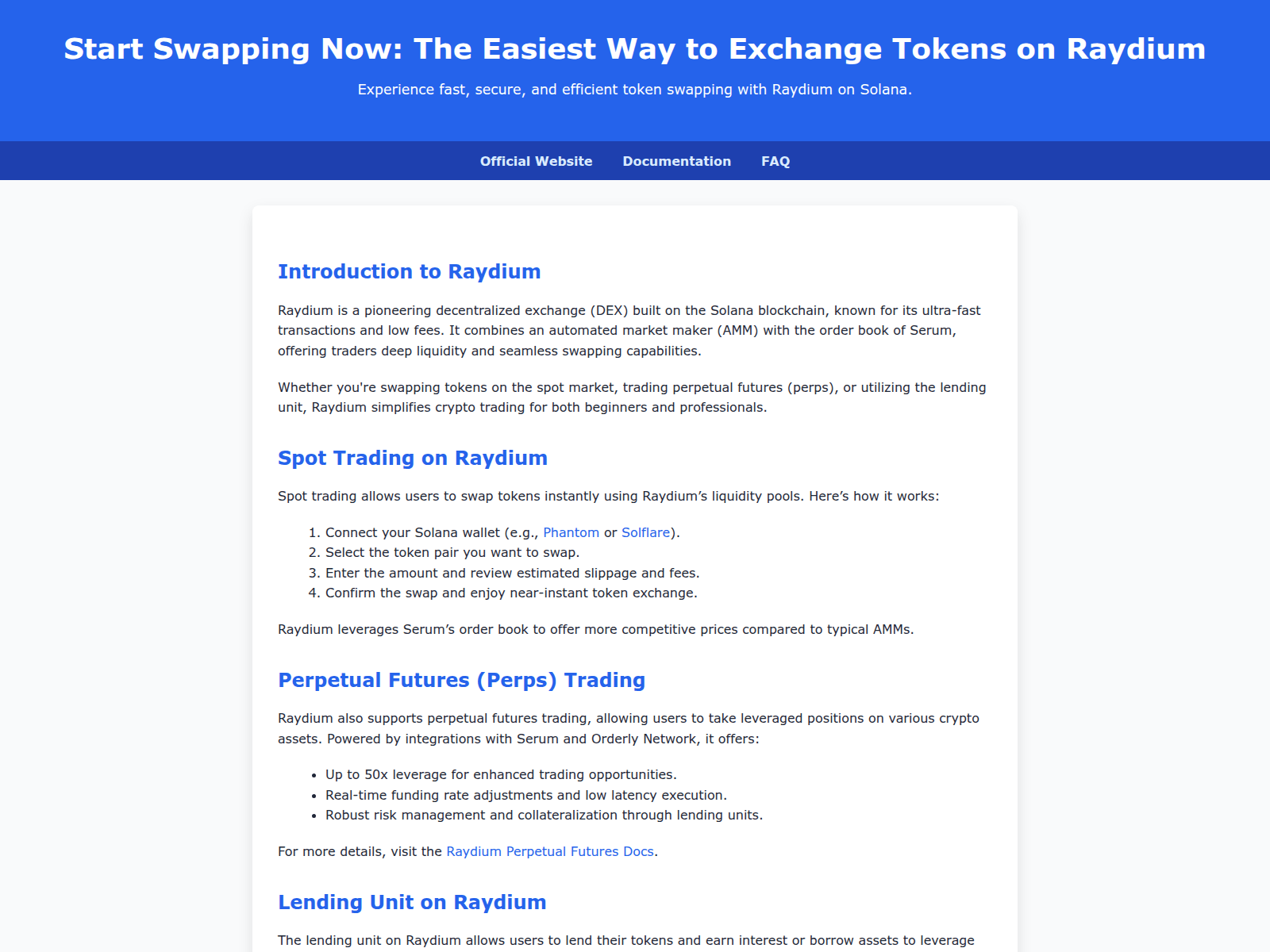 Screenshot of explore-swap-raydium-un.pages.dev