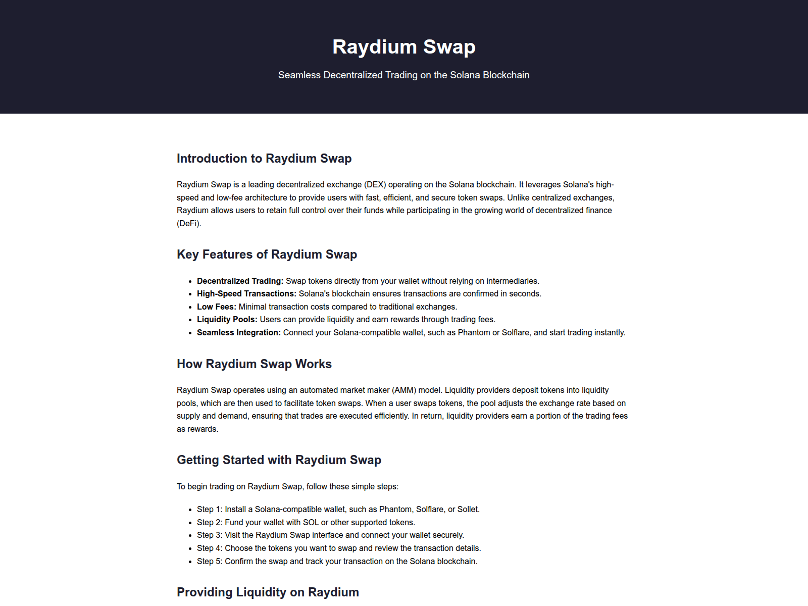 Screenshot of began-raydium-swaap-en-us.pages.dev