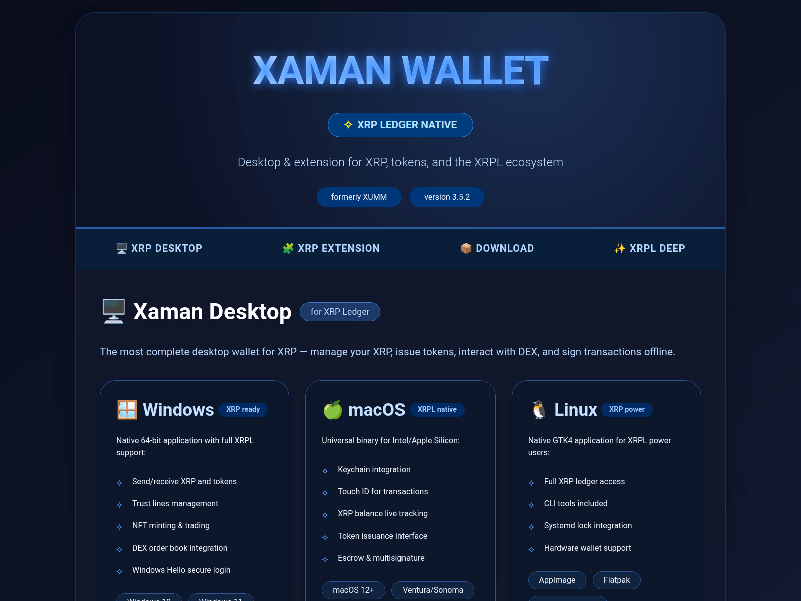 Screenshot of xaman.cash