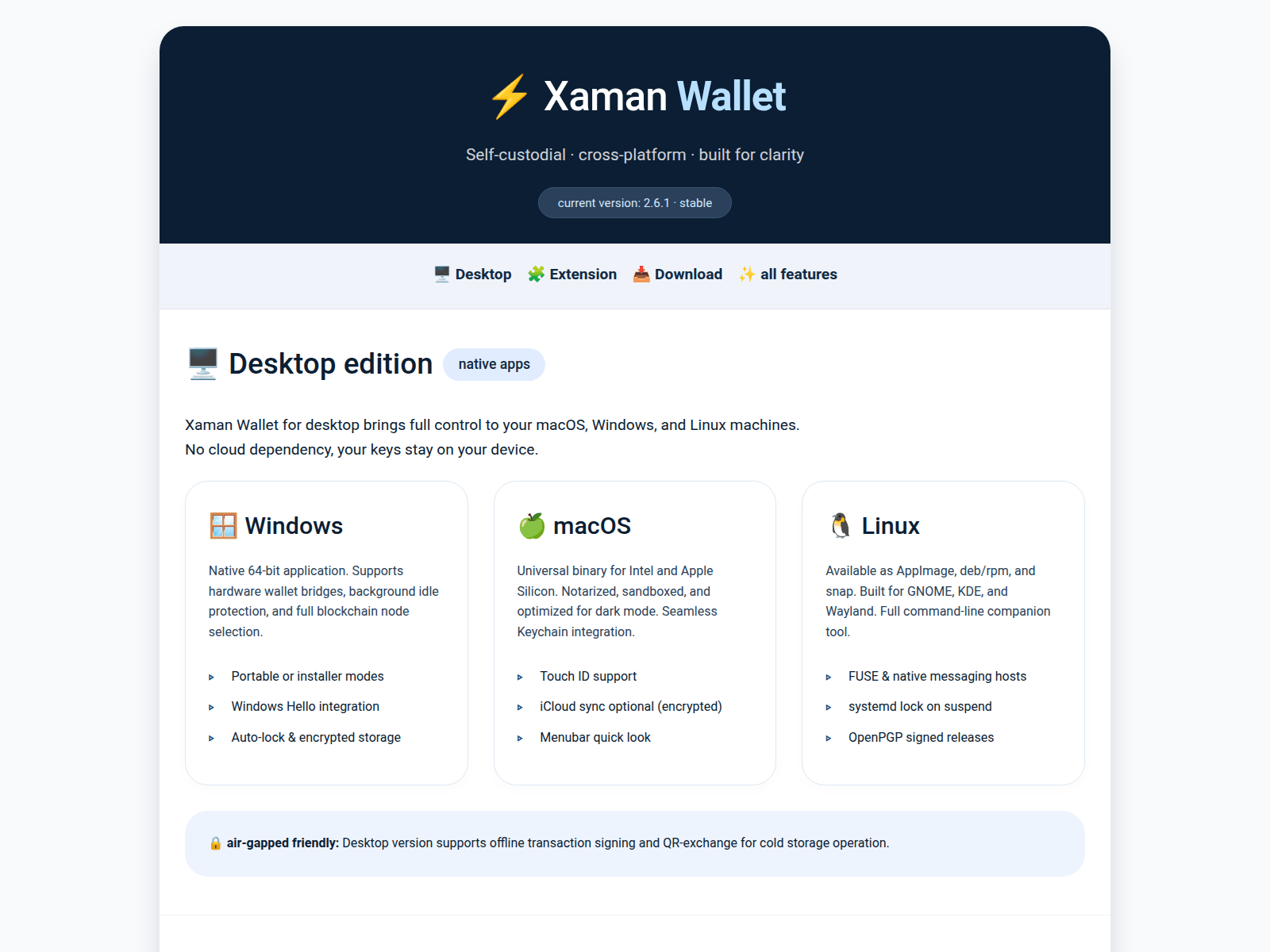 Screenshot of xaman.bond