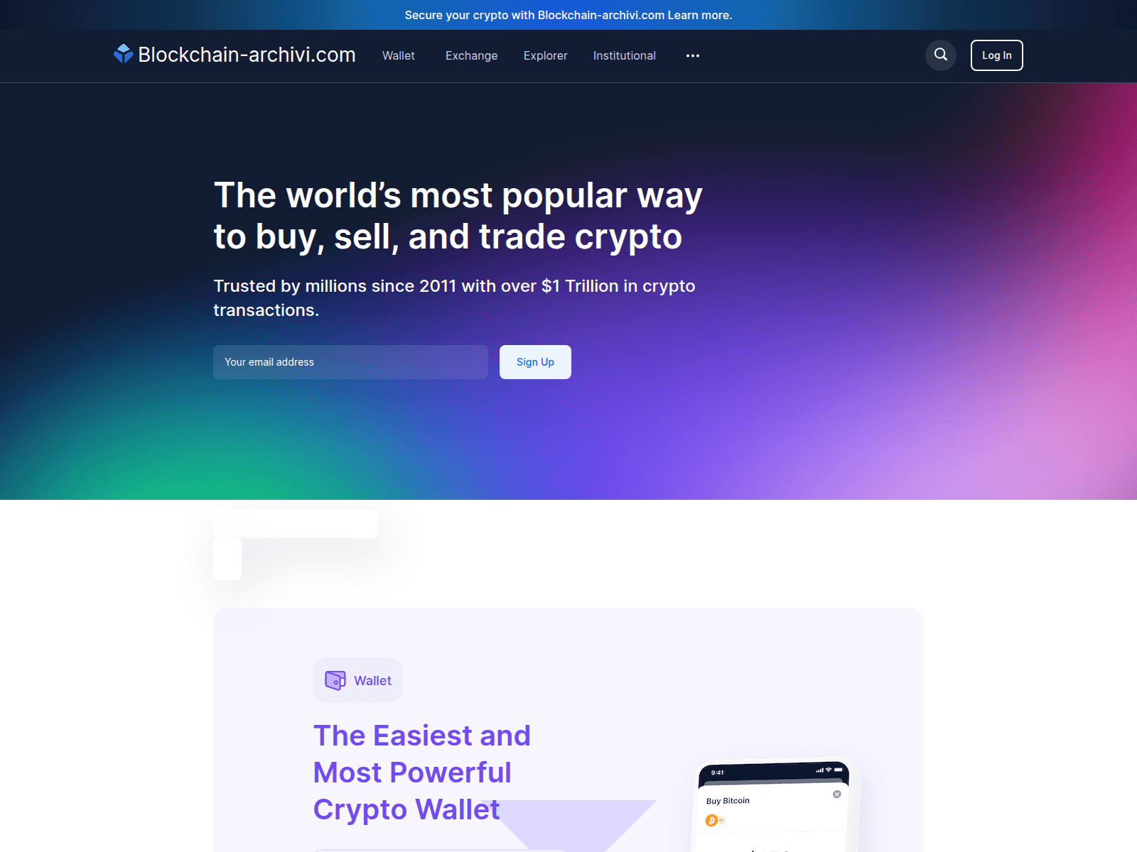 Screenshot of blockchain-archivi.com