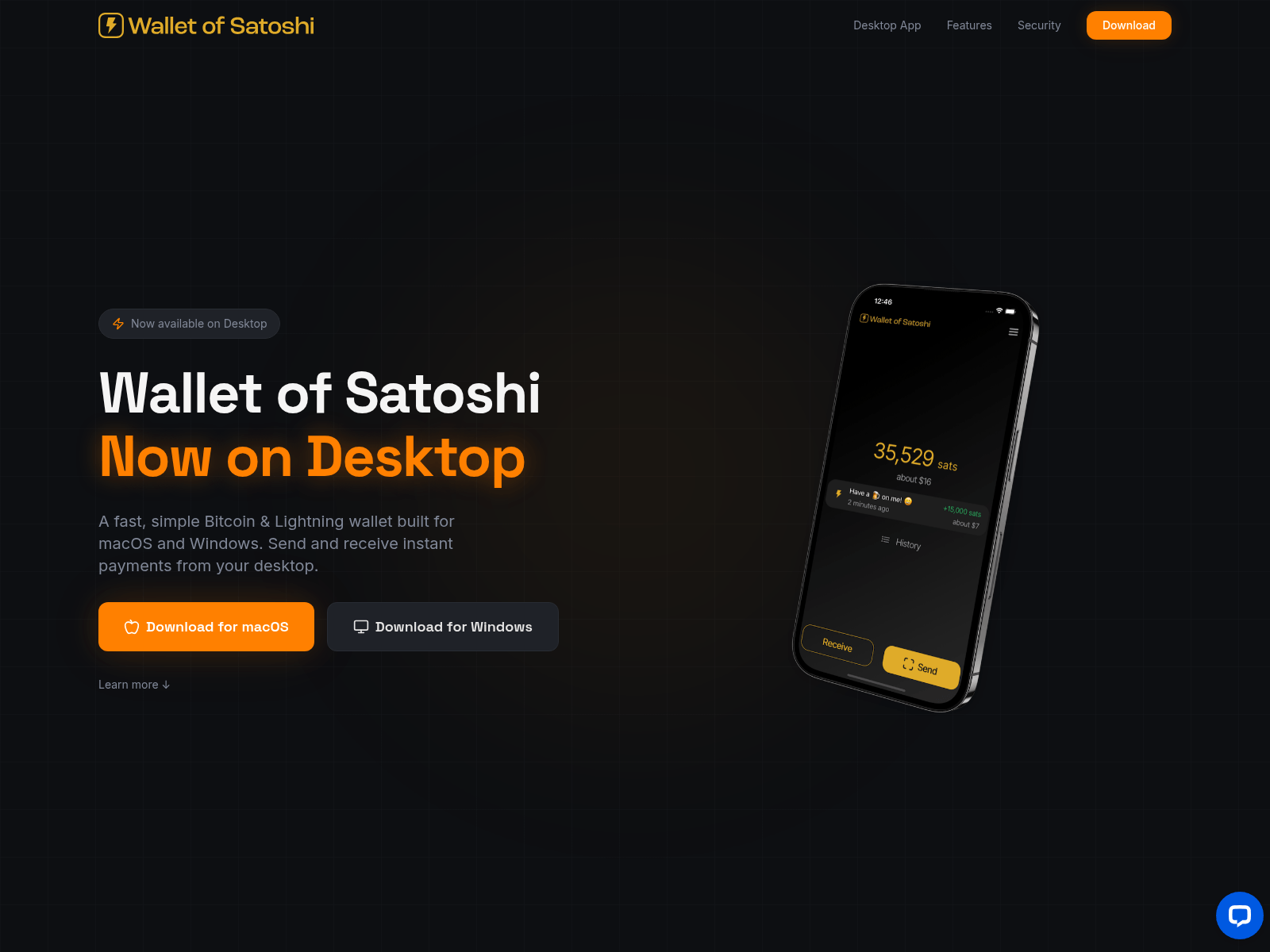 Screenshot of walletofsatoshidesktop.com