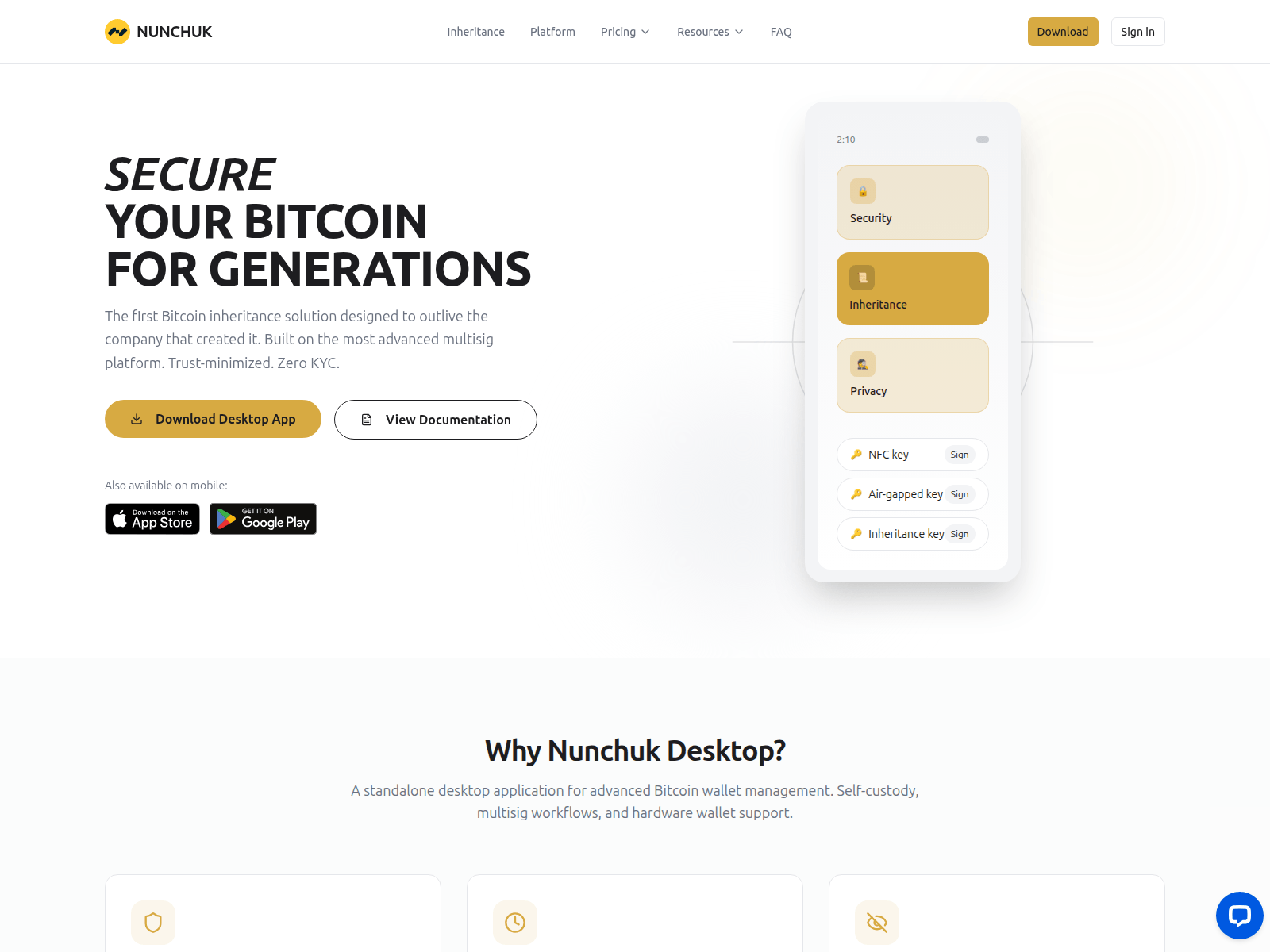 Screenshot of nunchukwallet.com