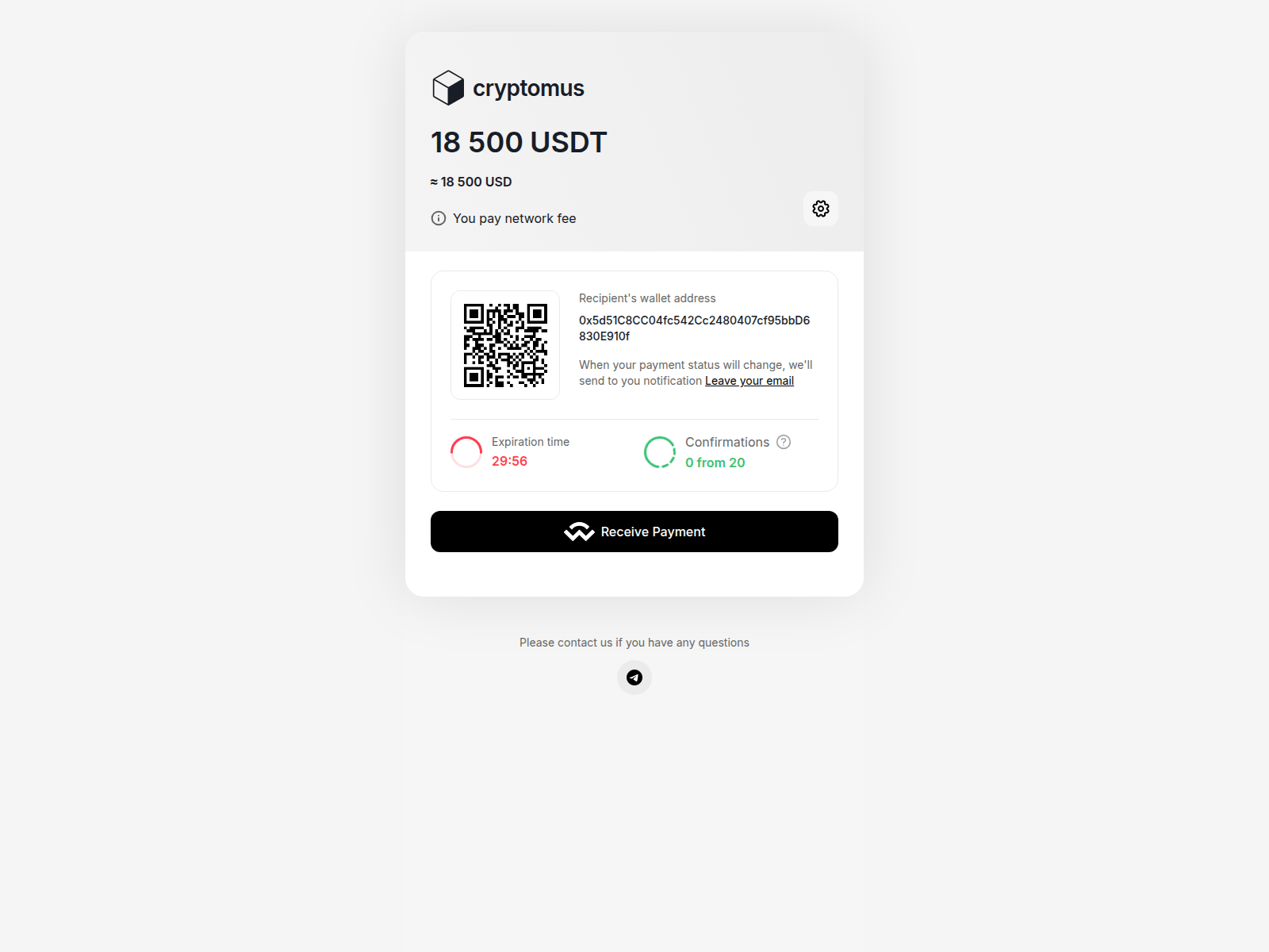 Screenshot of www.receiver-cryptomus.com