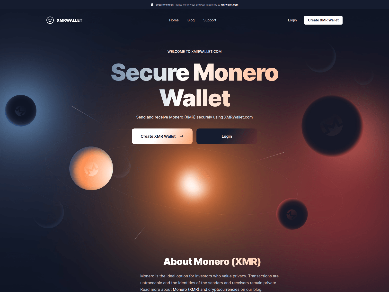 Screenshot of xmrwalleet.com