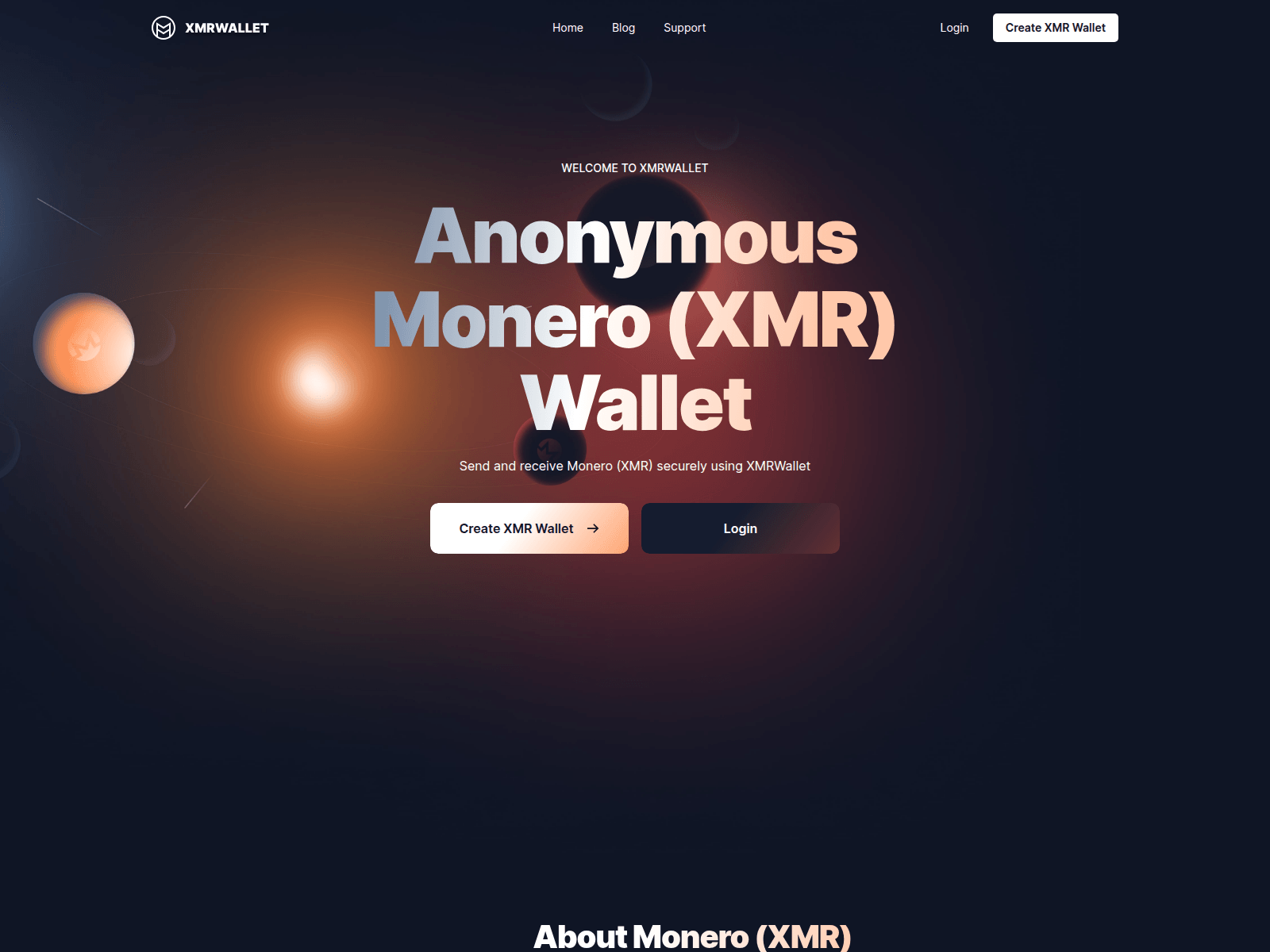 Screenshot of xmrqallet.com