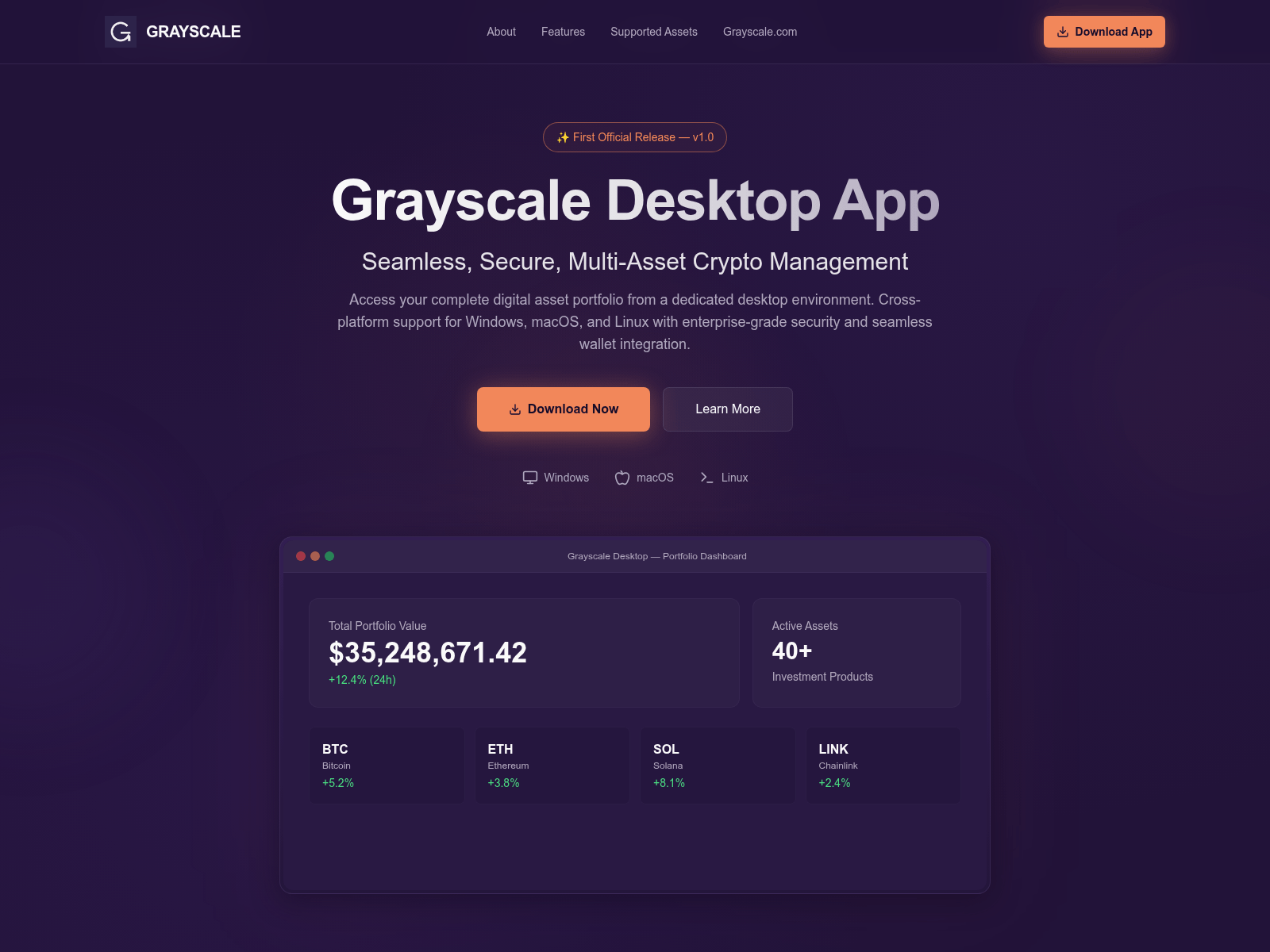 Screenshot of grayscaledesktop.app