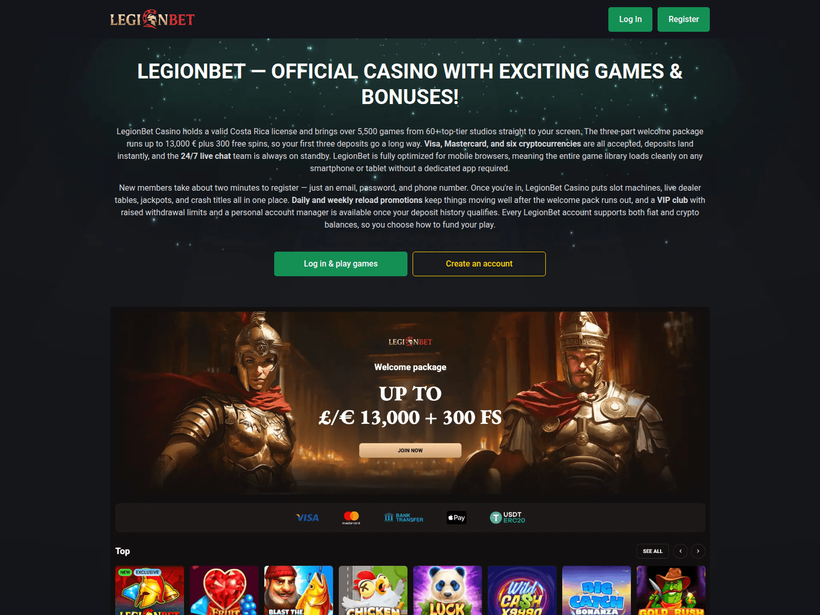 Screenshot of legionbet.info