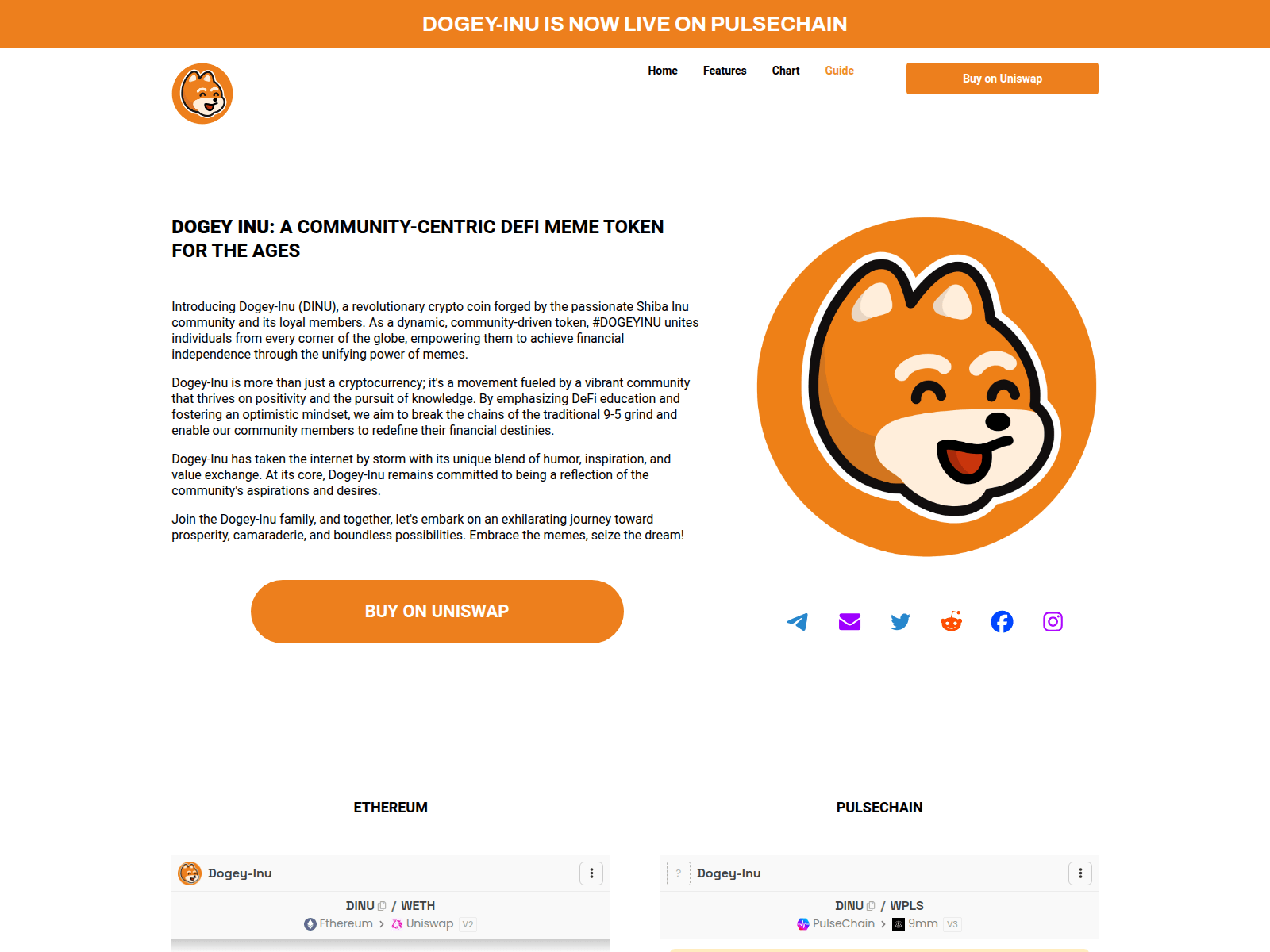 Screenshot of dogeyinu.com