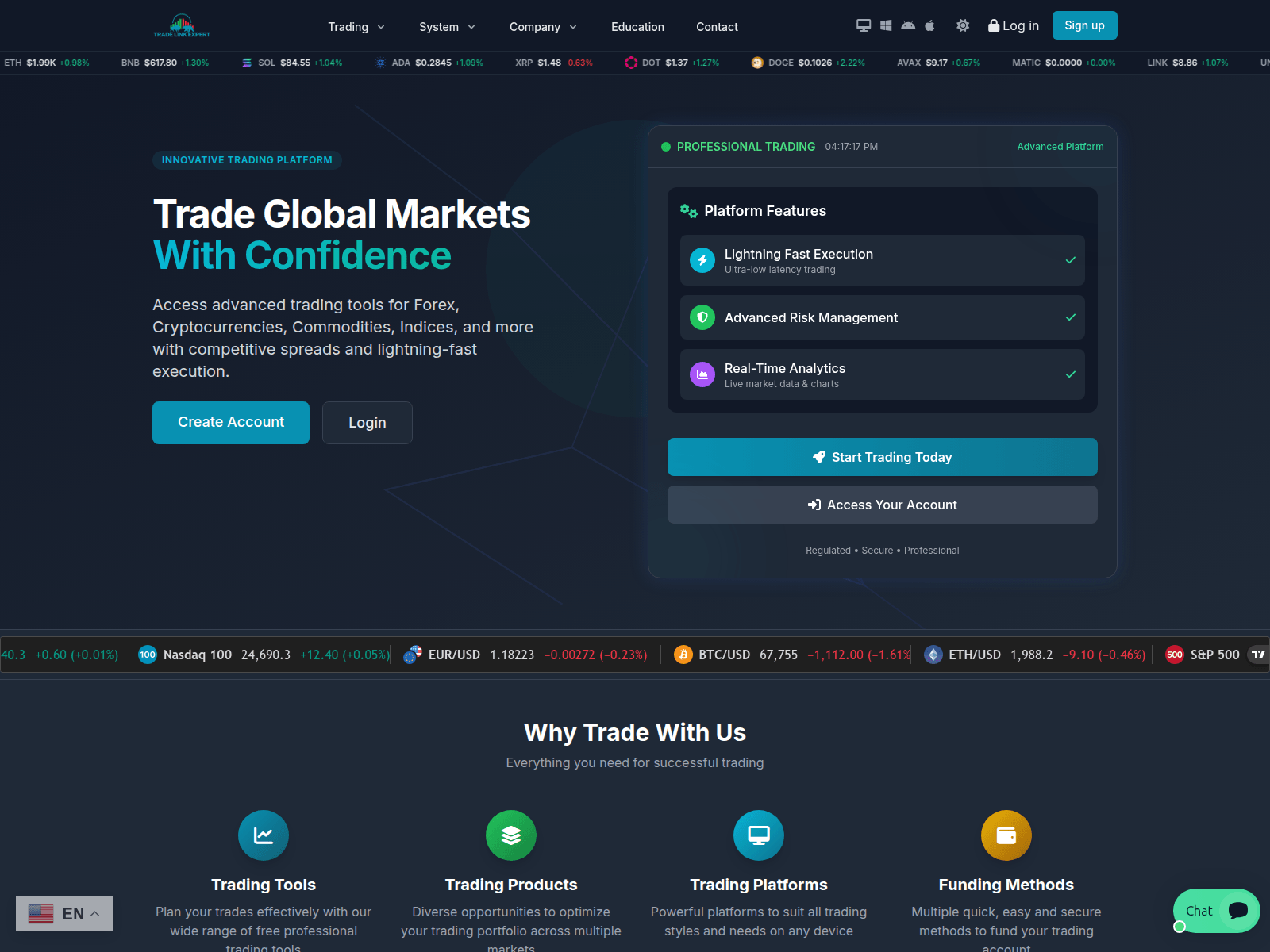 Screenshot of tradelinkexpert.com