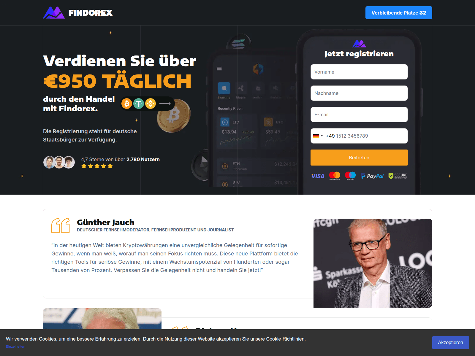 Screenshot of findorex-ivest.de