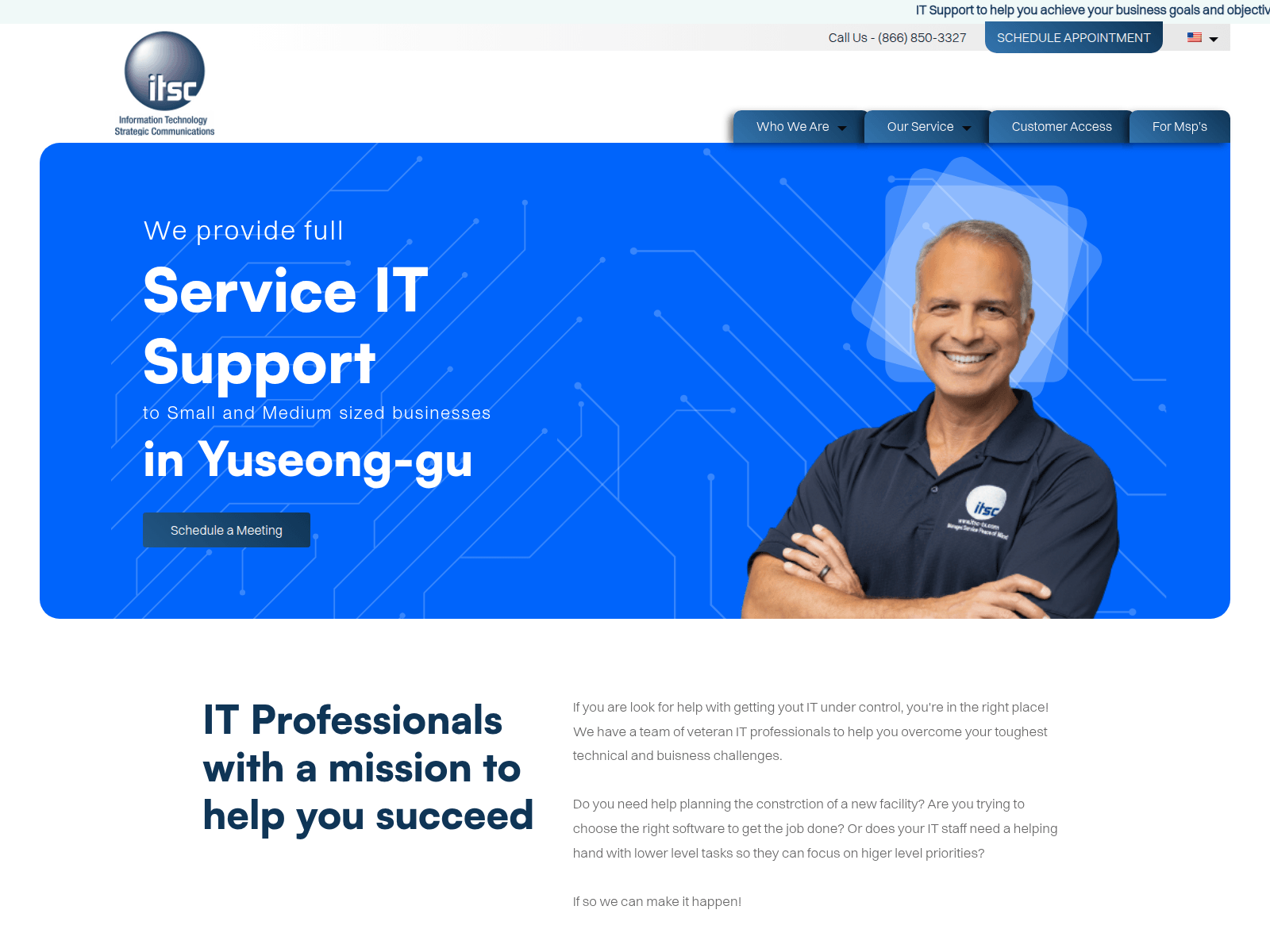 Screenshot of itsc-tx.com