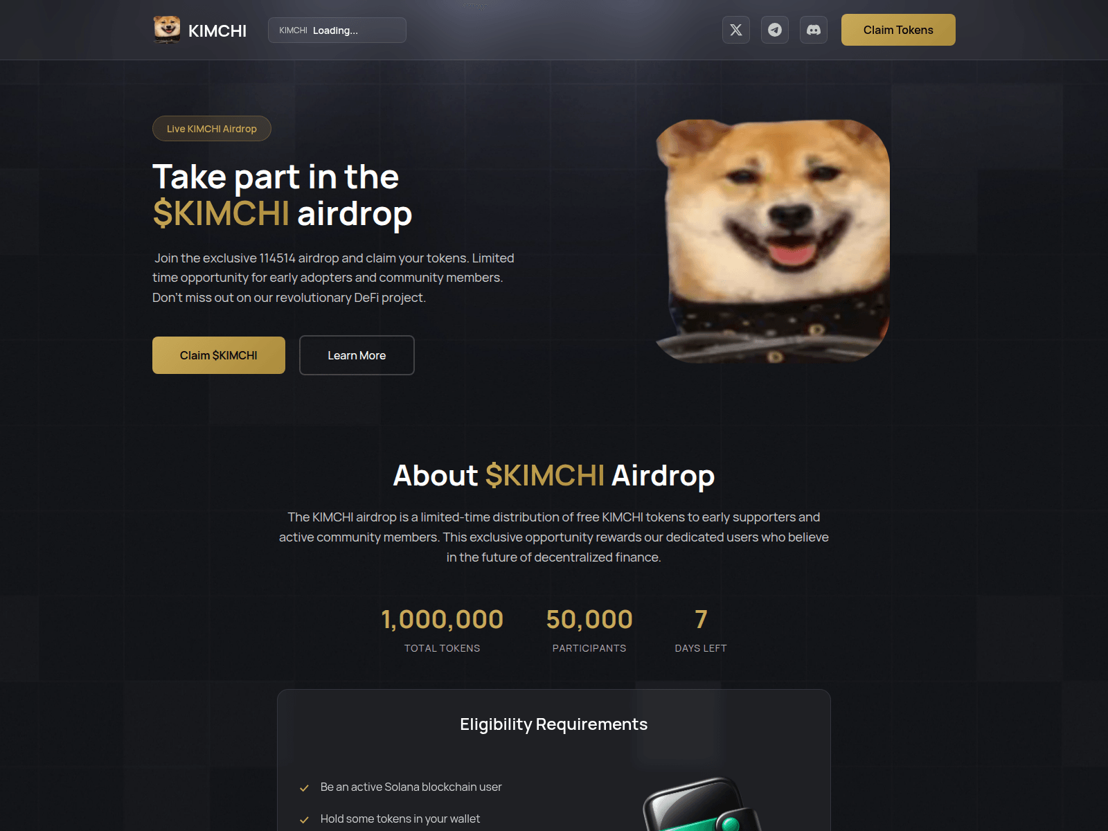 Screenshot of claim-kimchi.pages.dev