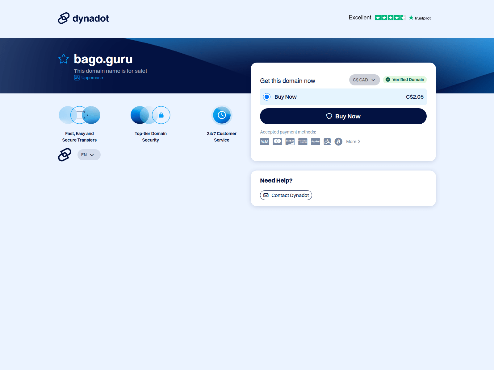 Screenshot of bago.guru