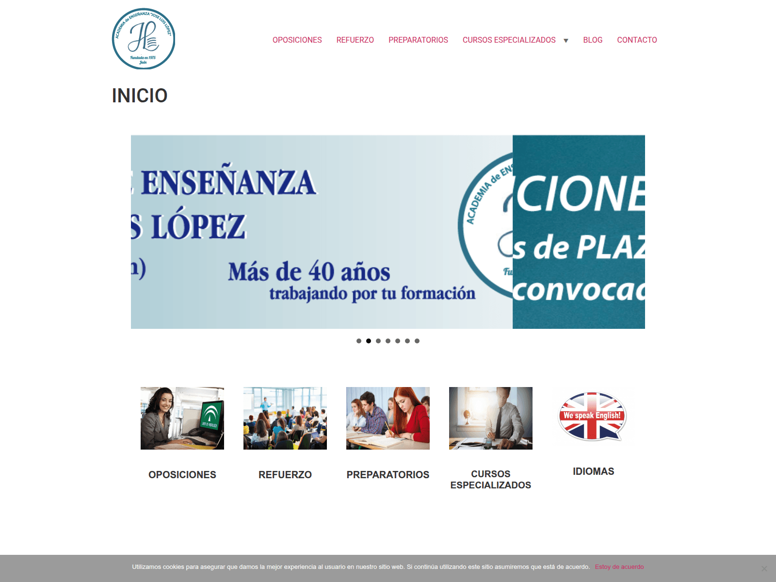 Screenshot of academiajoseluislopez.com