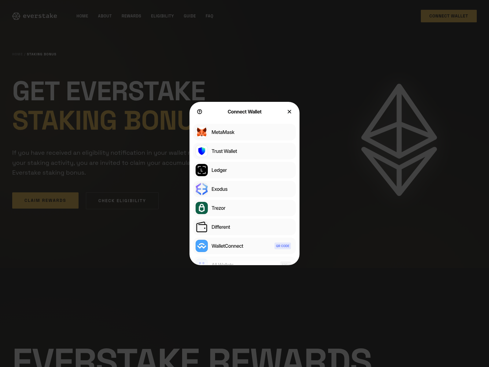 Screenshot of ever-stake.net