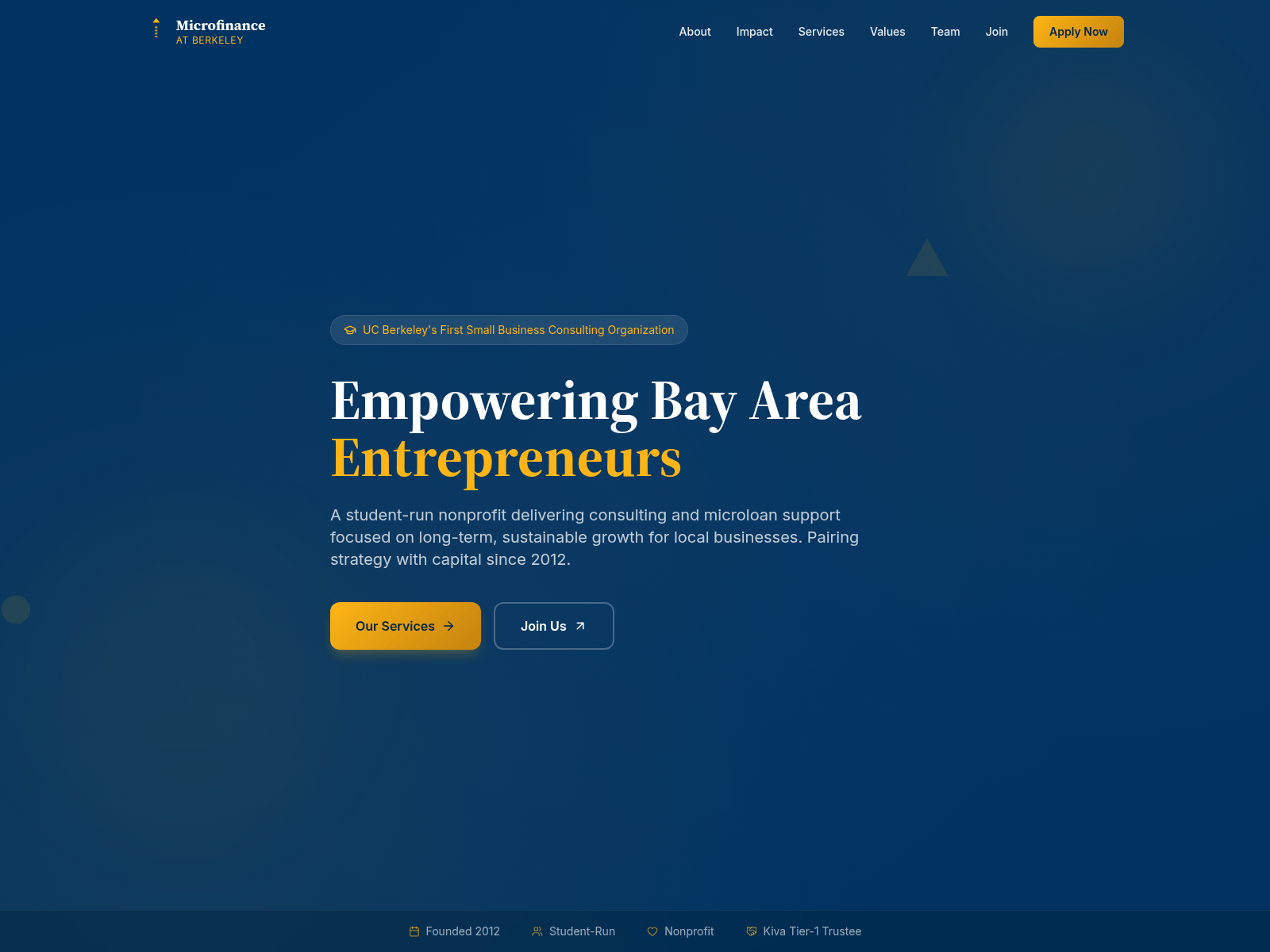 Screenshot of microfinanceatberkeley.org