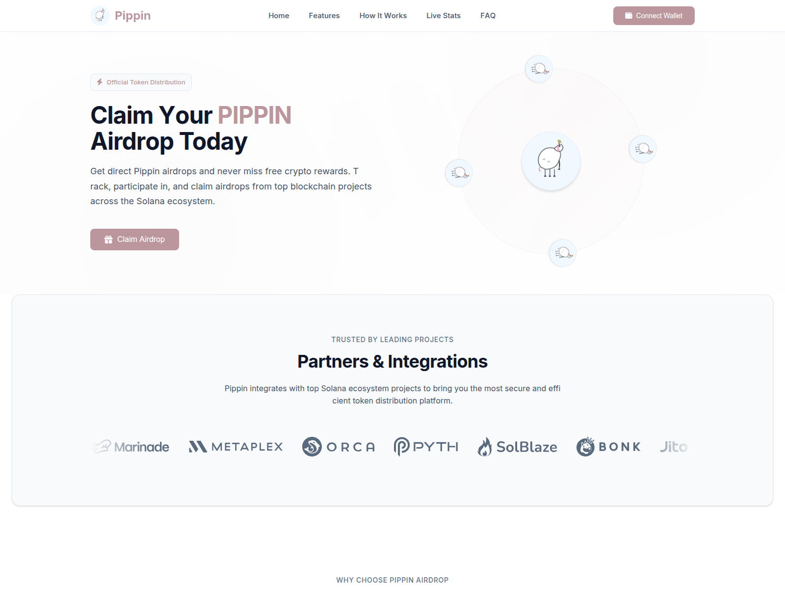 Screenshot of pippinscoin.com