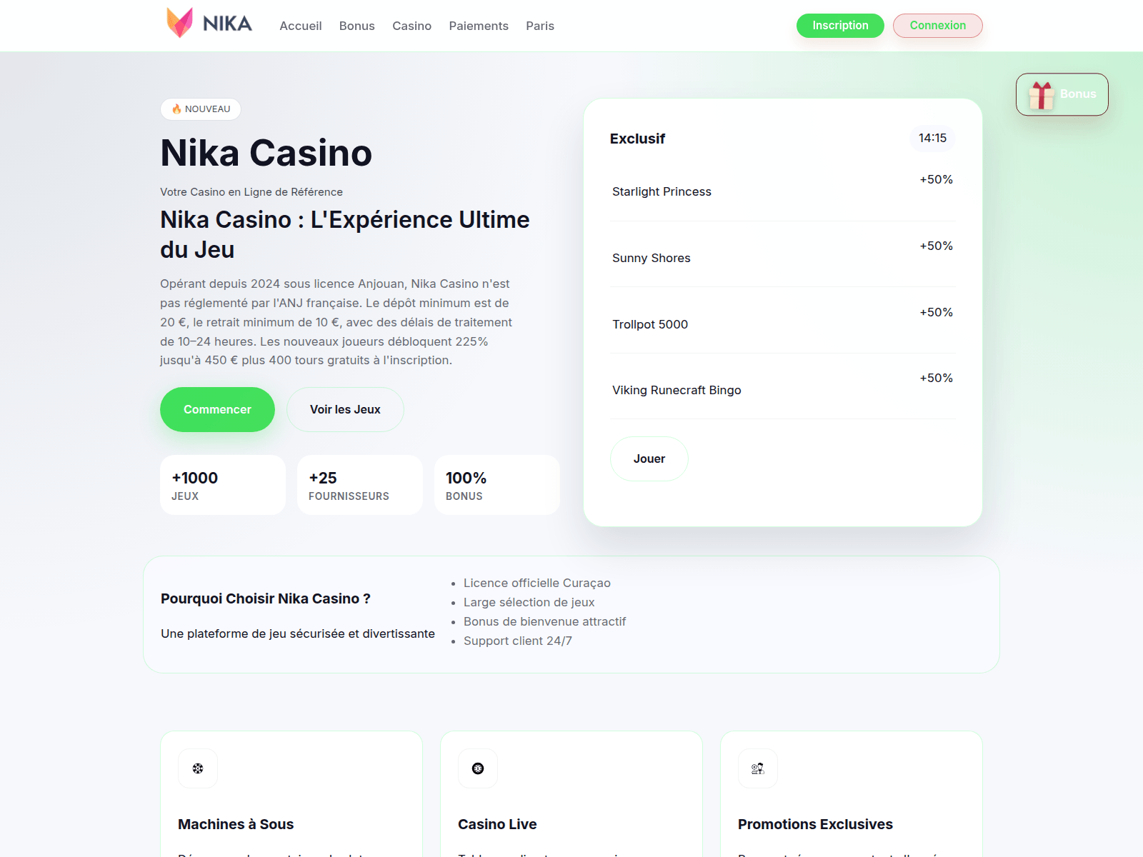 Screenshot of nikacasinofr.org